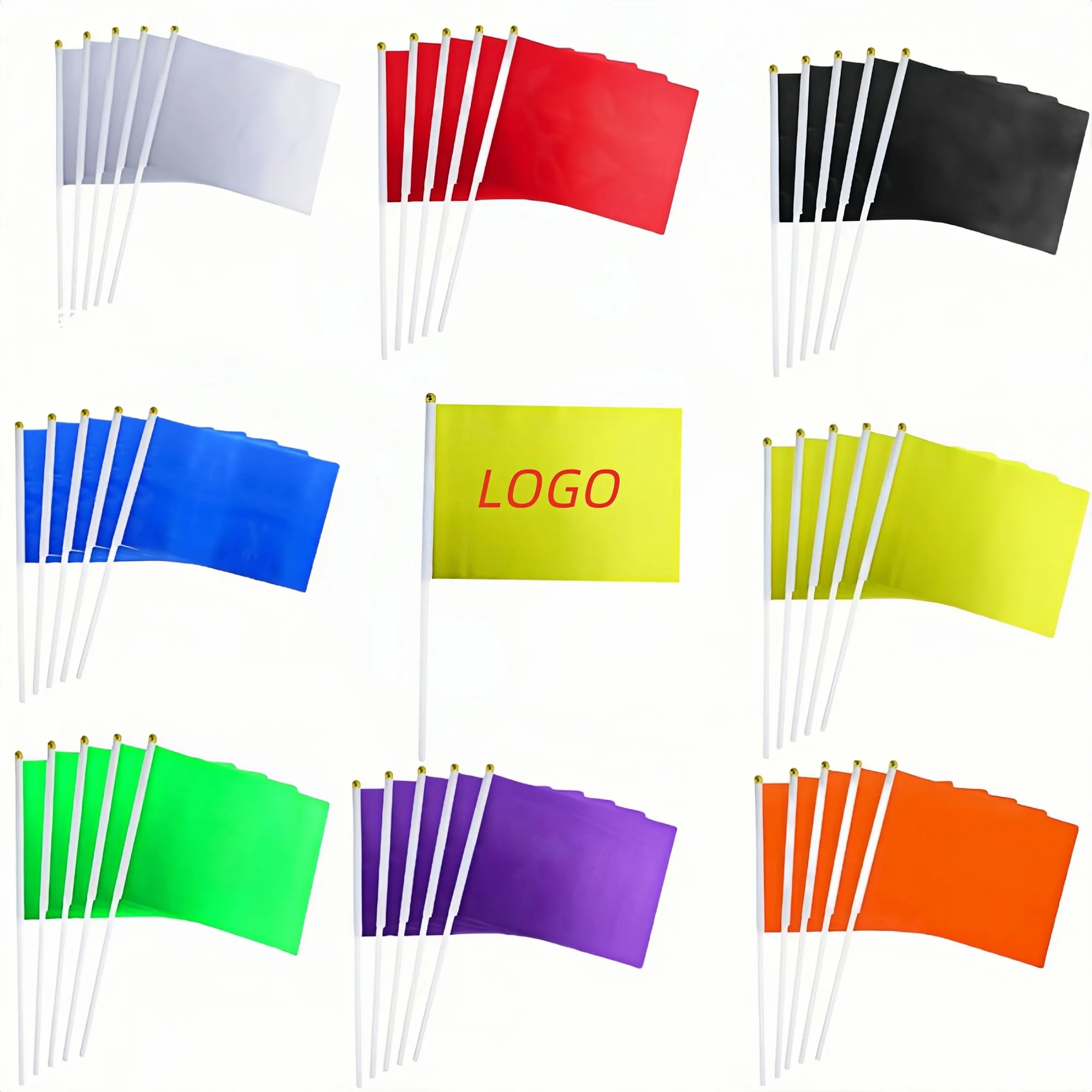 Plain Color Small Stick Flags 4