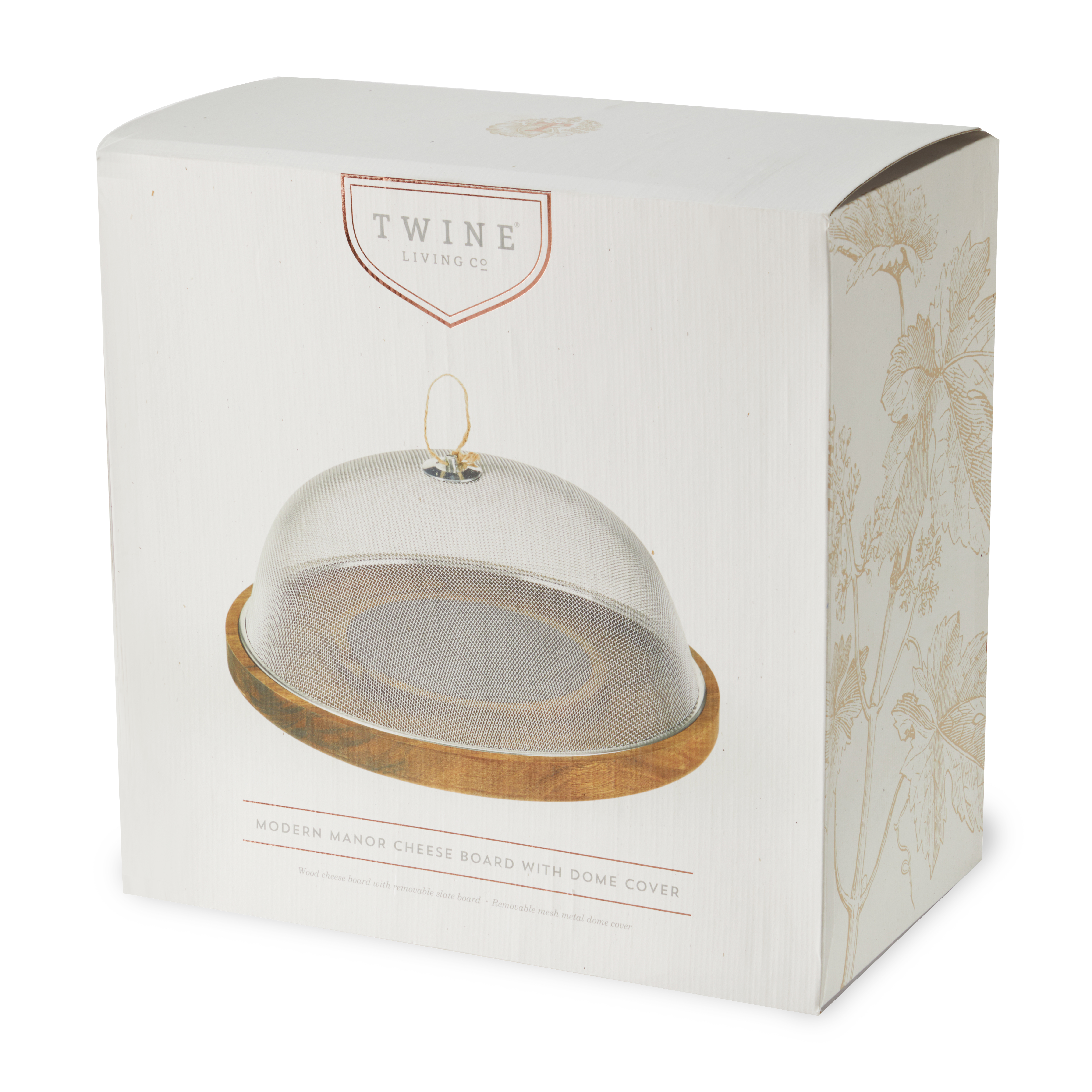 Twine Living® Modern Manor Slate & Acacia Cheese Board Dome 5