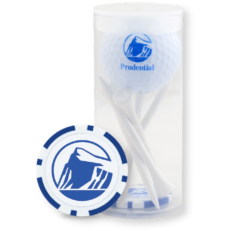 1-Ball & 5-Tee Tube w/Poker Chip