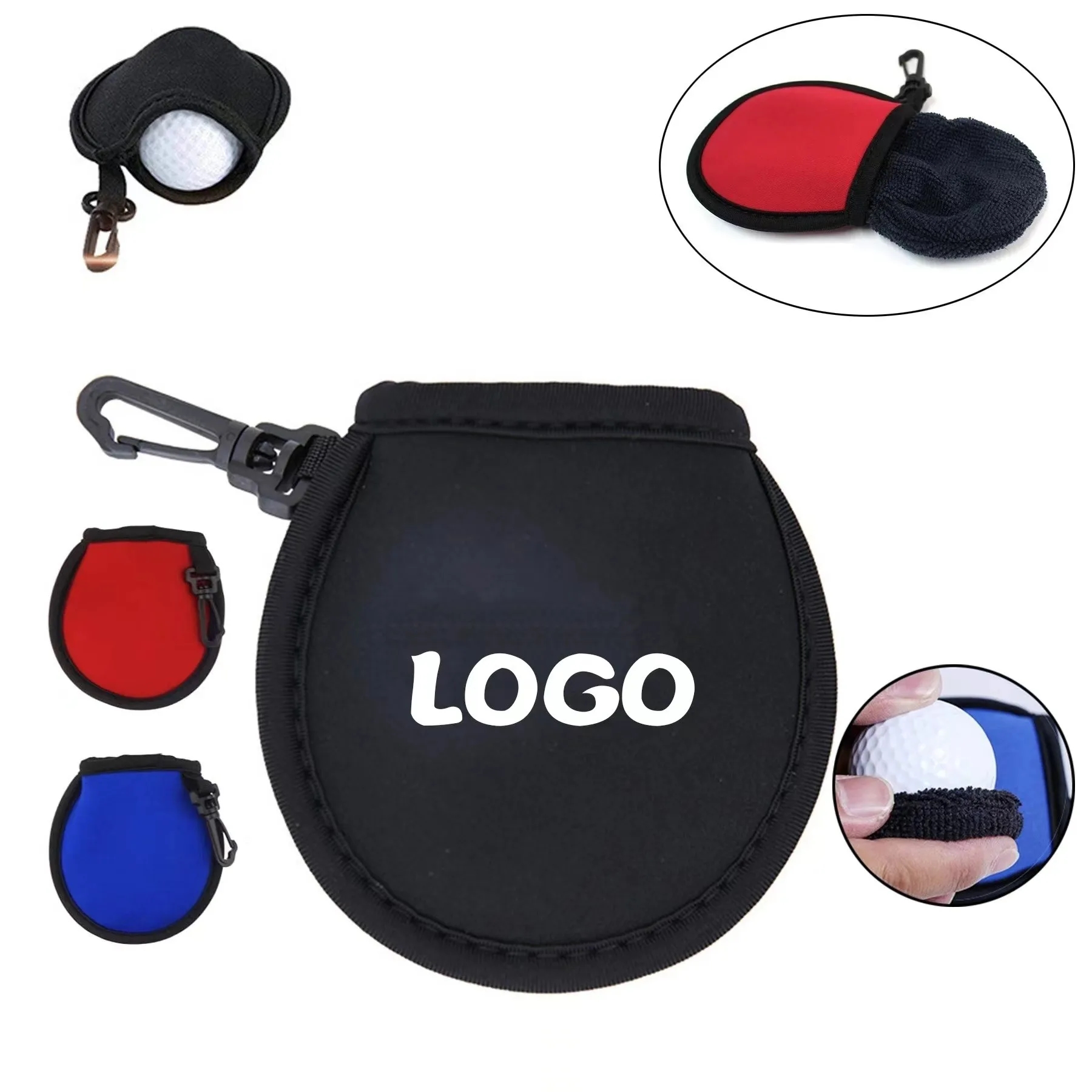 Golf Ball Cleaner Pouch with Clip 1