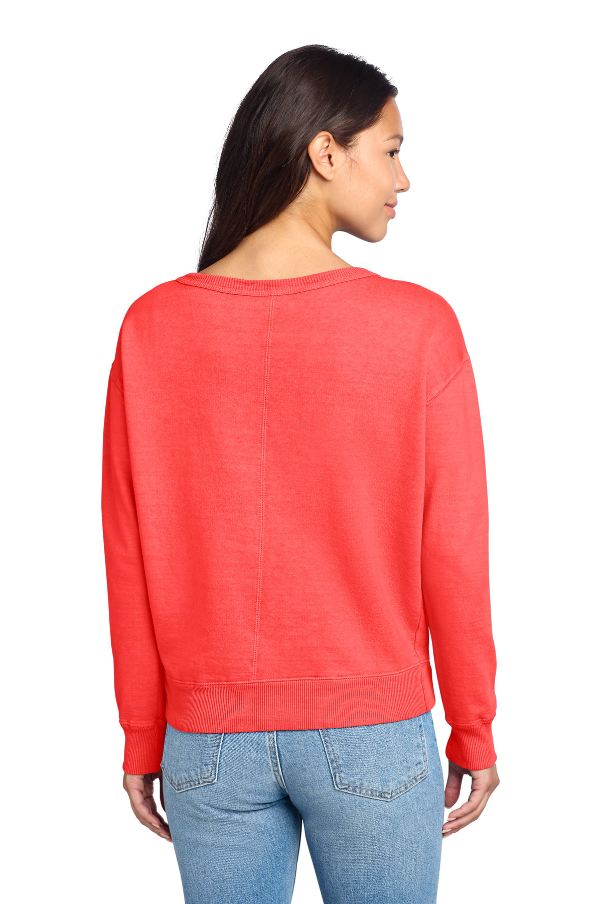 Port & Co Women's Beach Wash Garment-Dyed V-Neck Sweatshirt LPC098V 9