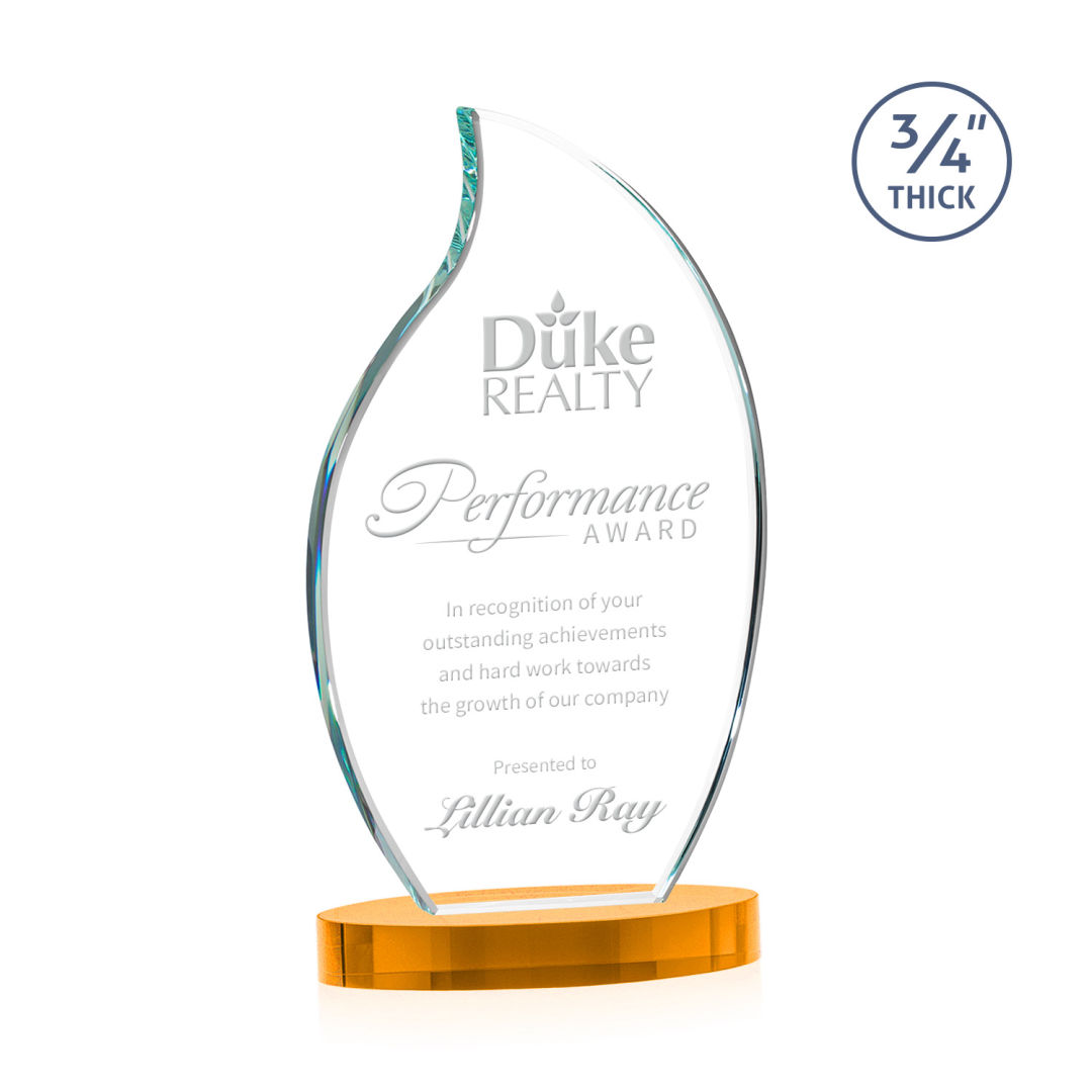 Croydon Flame Award on Alberton Base - Amber 6