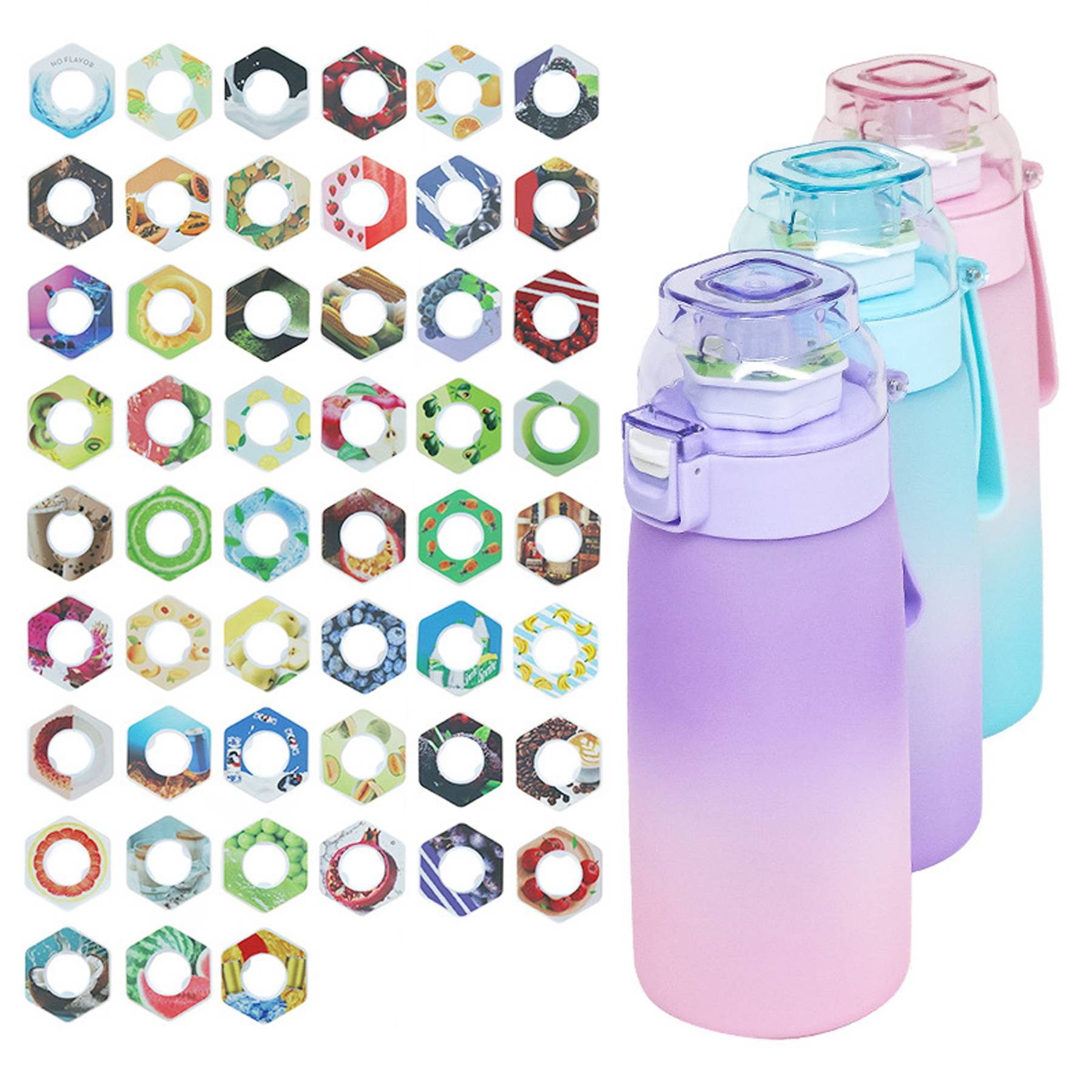 17oz BPA Free Scented Sports Water Bottle w/ 7 Flavor Pods 3