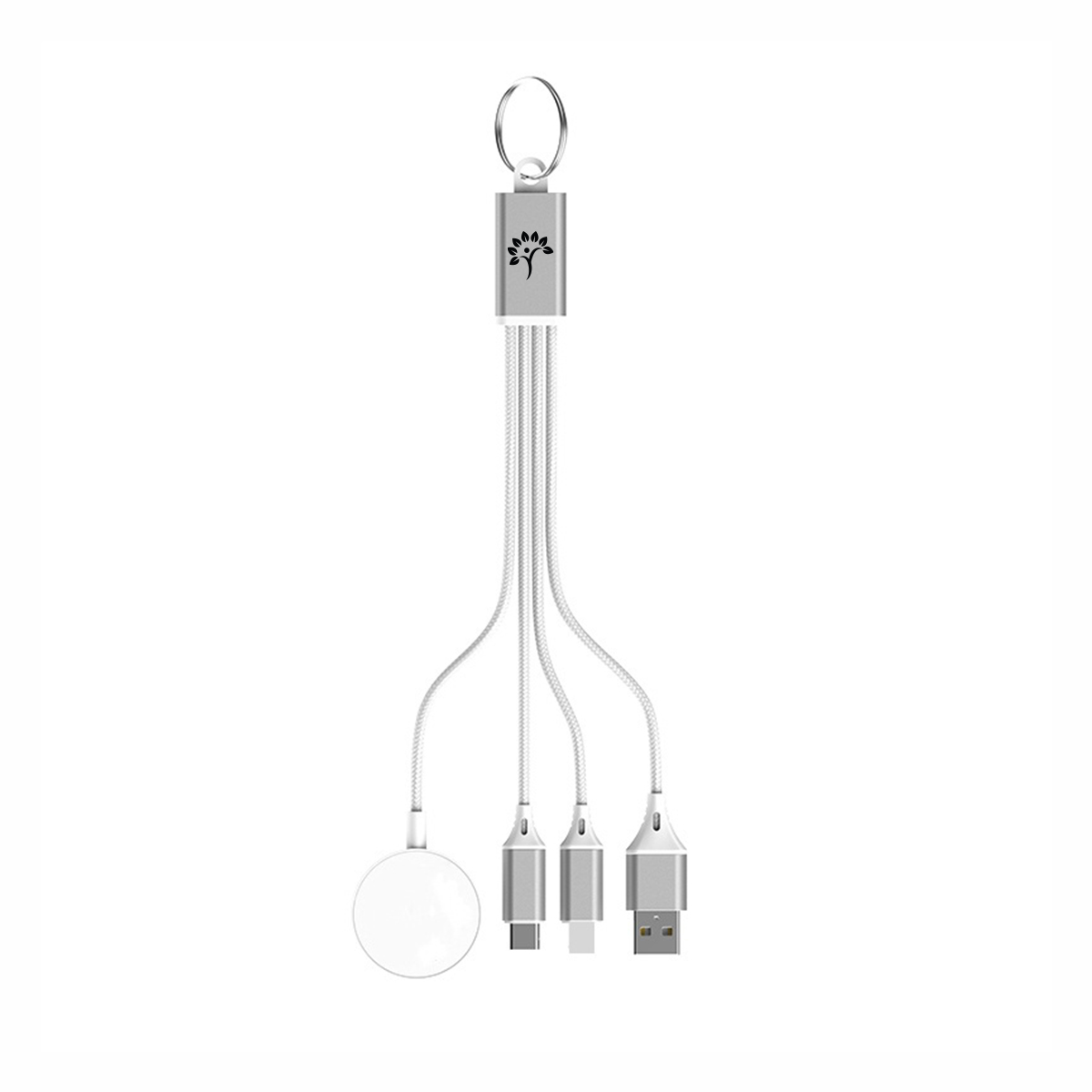 PVC Multi-Port Charging Cable with Apple Watch Wireless Charger - Stock & Custom PVC Options 2