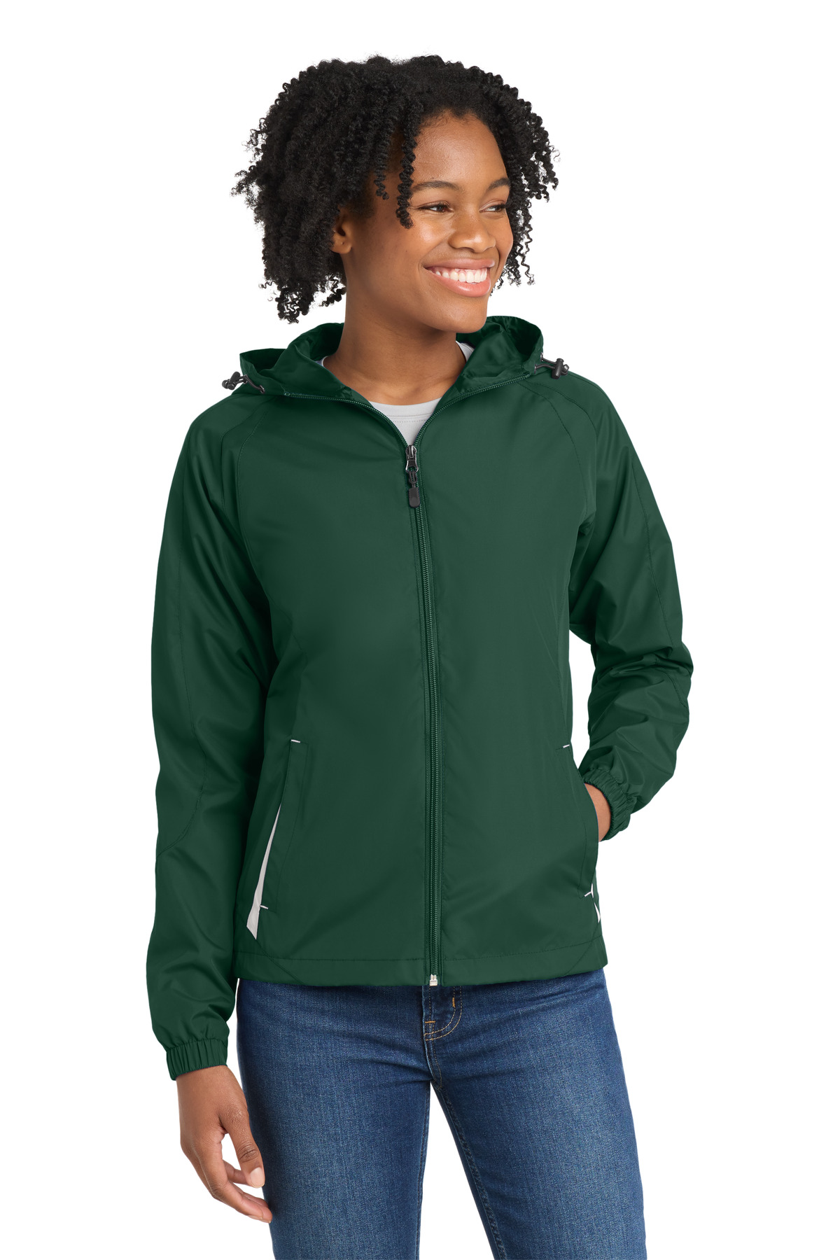 Sport-Tek Women's Colorblock Hooded Raglan Jacket. LST76 15