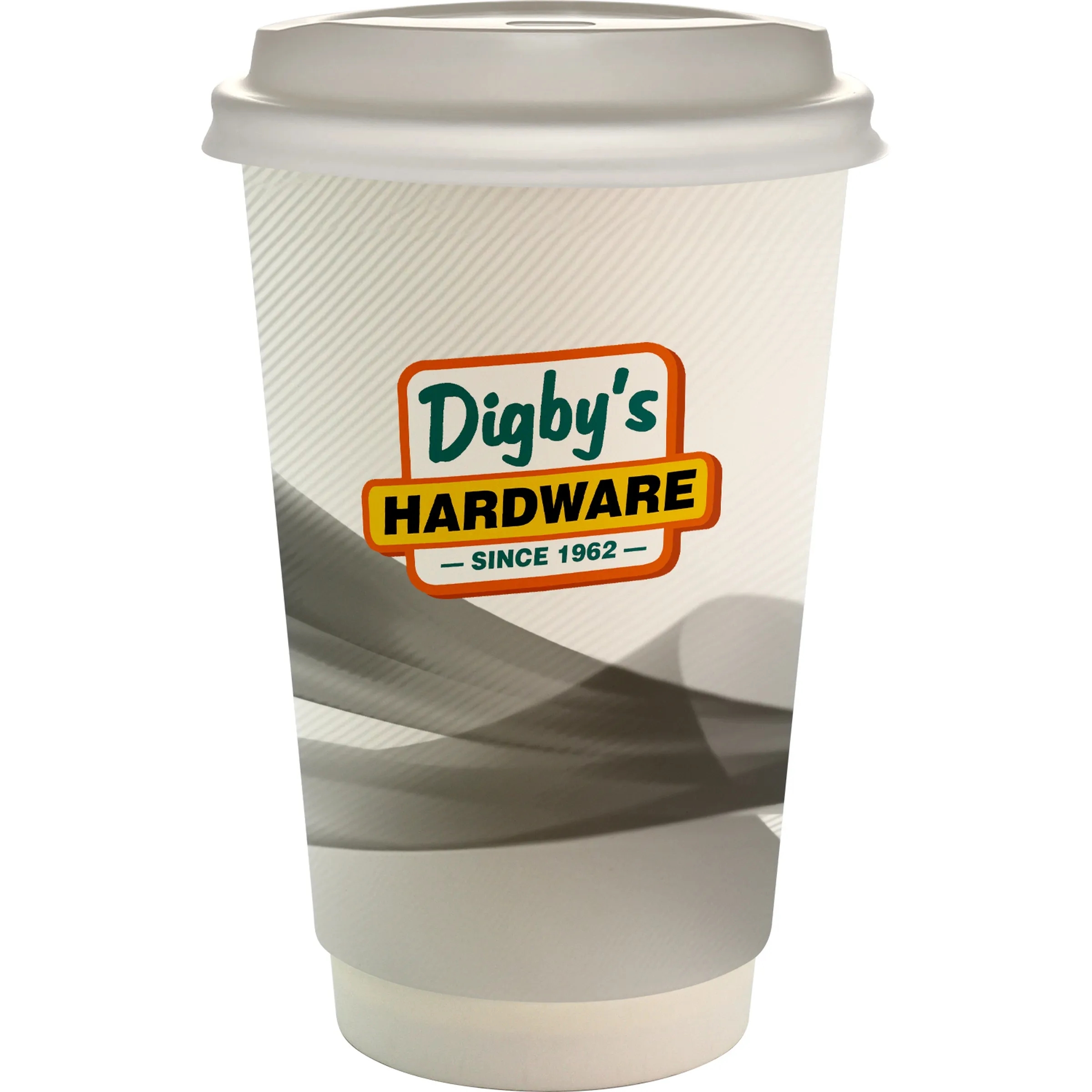 16 oz. Full Color Groovy Paper Cup With Lid 15