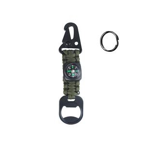 Versatile Survivor Rope Key Chain With Compass And Bottle Holder 8