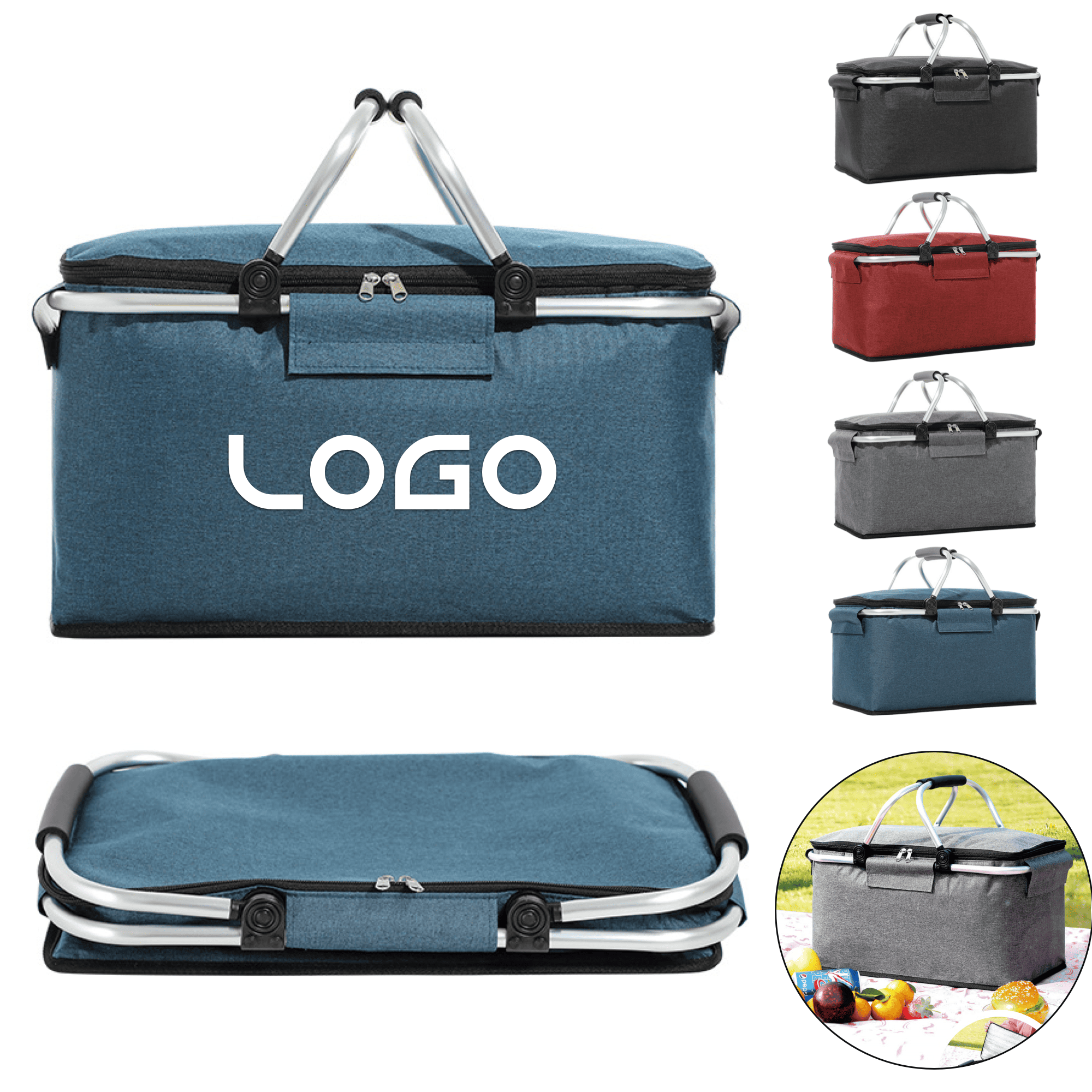 Insulated Oxford Folding Picnic Basket 2