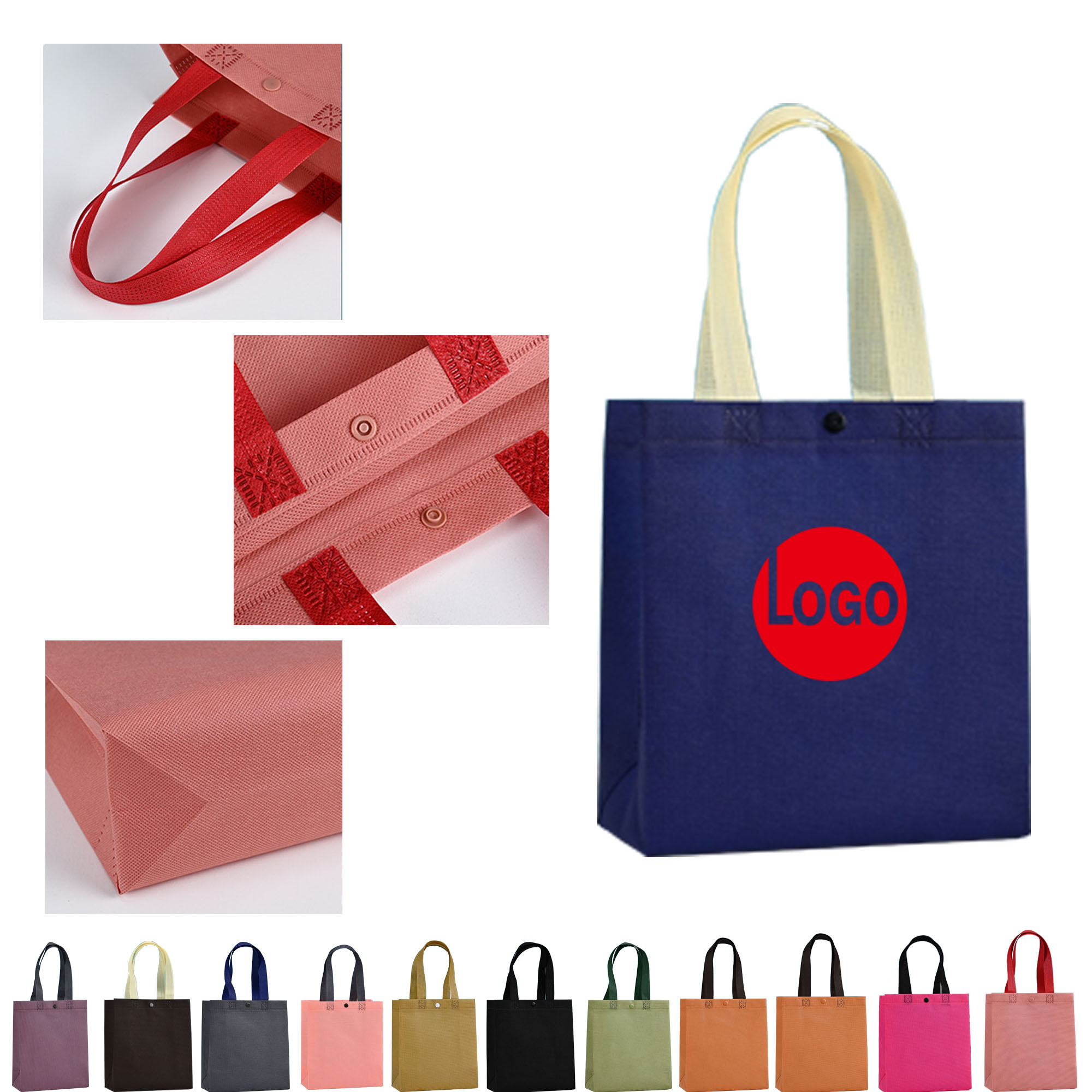 MOQ50 Thickened Nonwoven Tote Bags With Button 2
