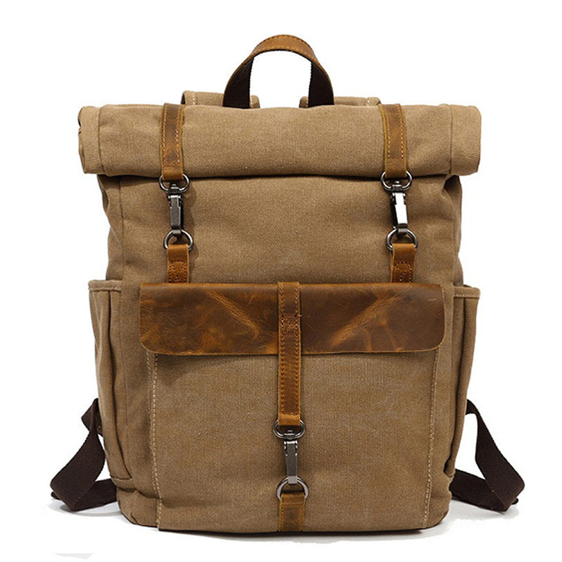 Vintage Travel Canvas Leather Backpack 2