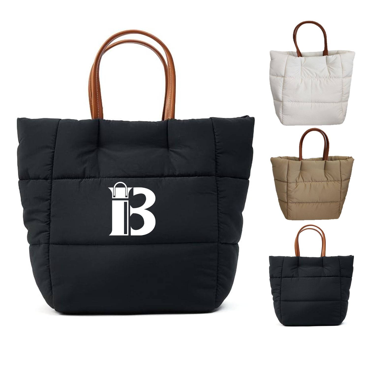 Diamond-Shaped Casual Large-Capacity Down Tote Bag