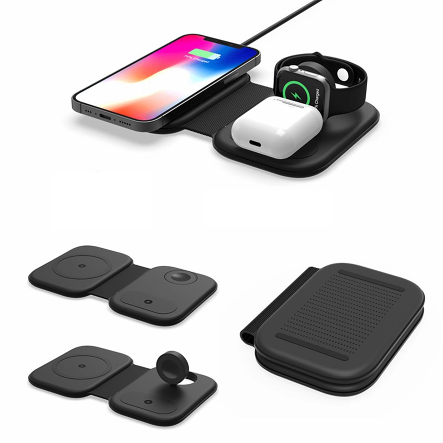 15W Folding 3 In 1 Magnetic Wireless Charger 8