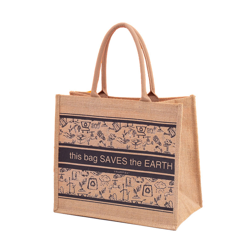 Large Jute Tote Bag, custom tote bag with logo imprint 2