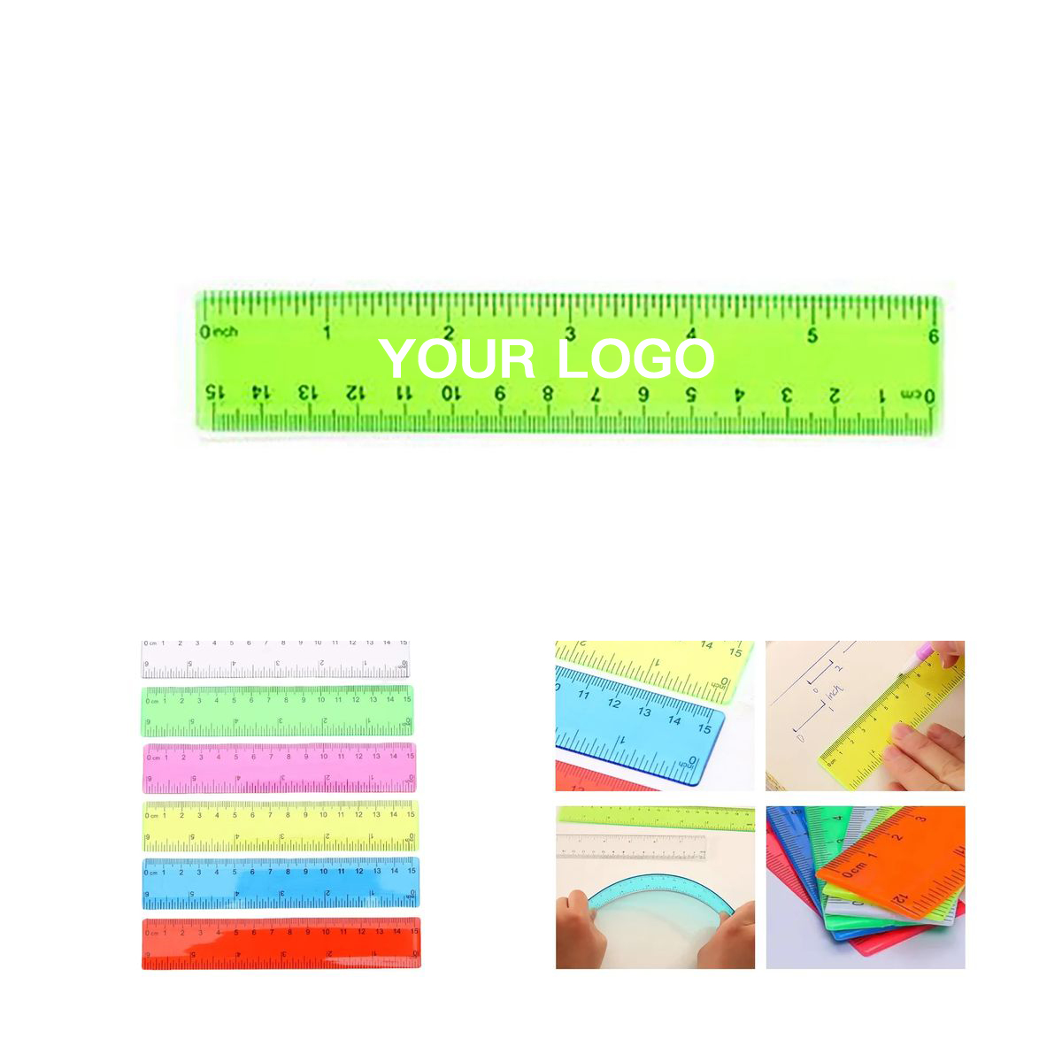 Compact 6 Inch Colored Ruler with Clear Visibility, custom ruler with logo imprint 2