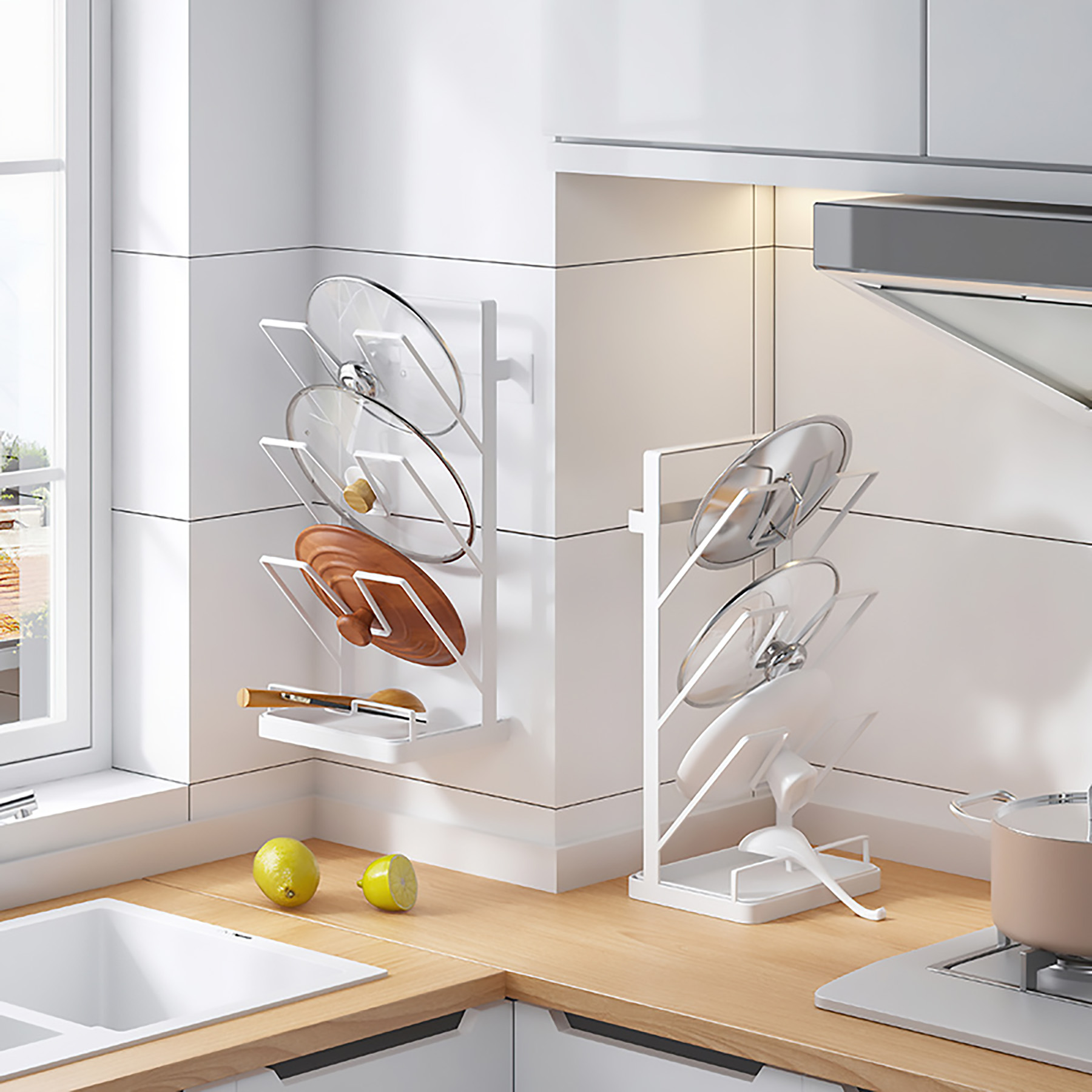 Iron Wall-Mounted Lid Storage Rack 3