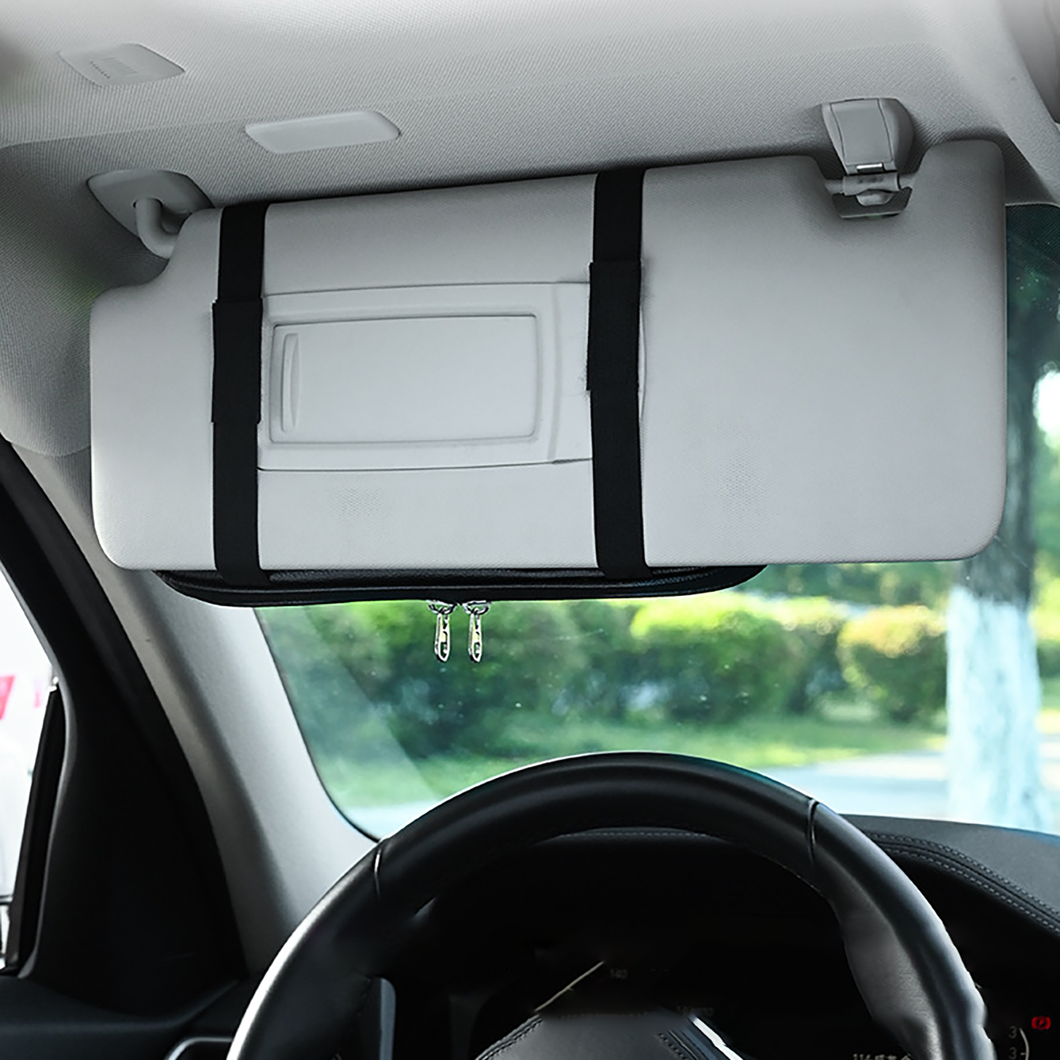 PU Leather Multi-Functional Car Sun Visor Organizer 2