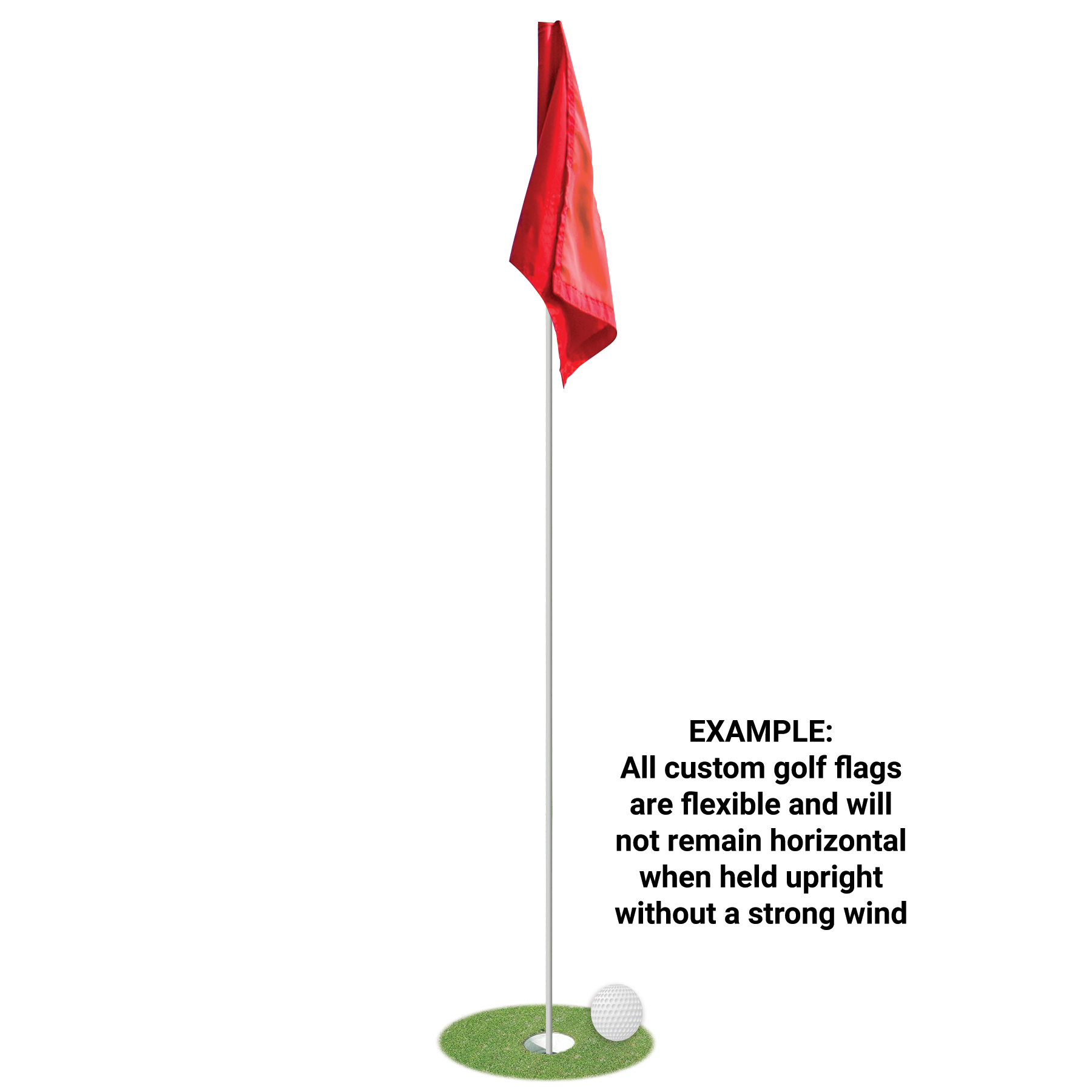 14" x 20" Custom Single Reverse Knitted Polyester Golf Flag with Tube 10