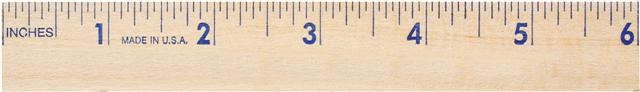 6" Natural Finish Flat Wood Ruler 1