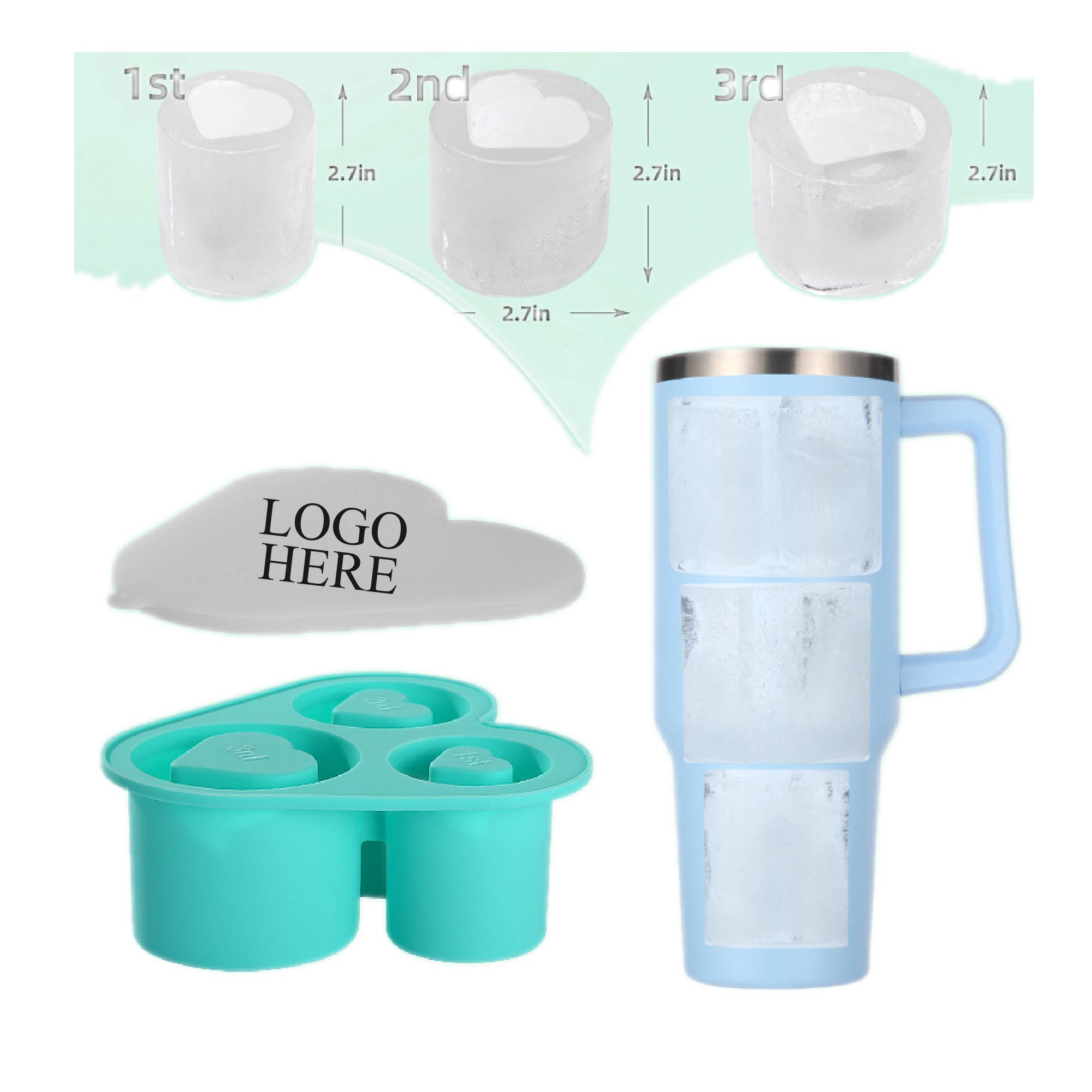 Silicone Ice Cube Tray with Snap-On Lid 2