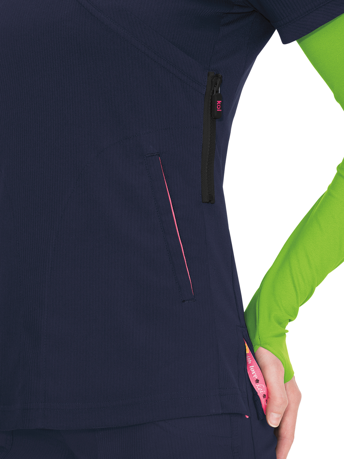 koi - Lite - Women's Three-Pocket Mock-Wrap Philosophy Top 15