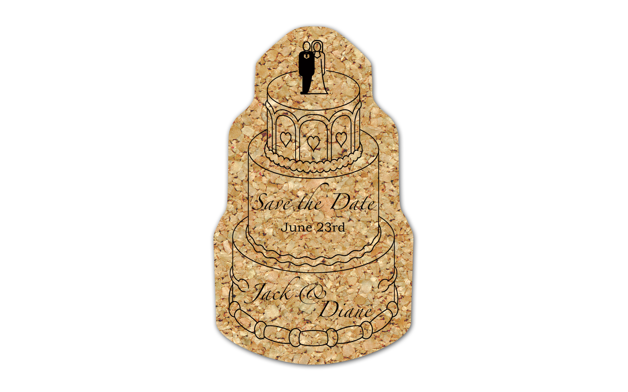 Wedding Cake Cork Coaster 4