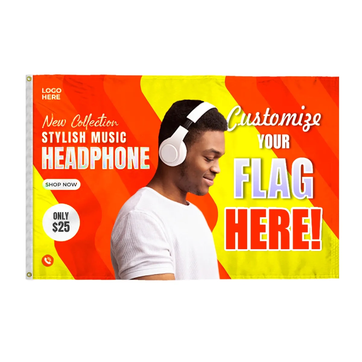 Custom Digital Print Flag 4' x 6' W-Poly 3