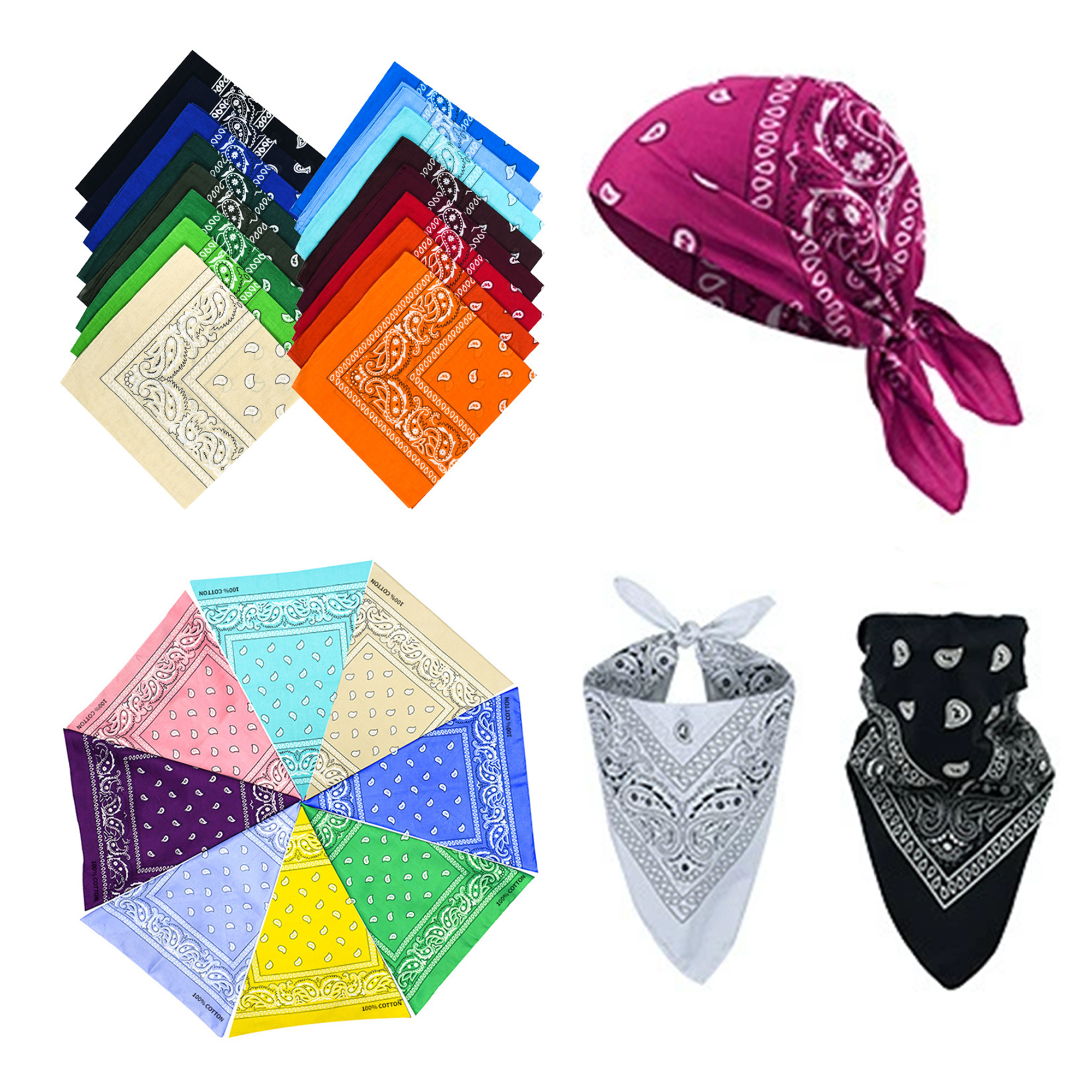 Custom Cotton Bandana Head Scarf 2