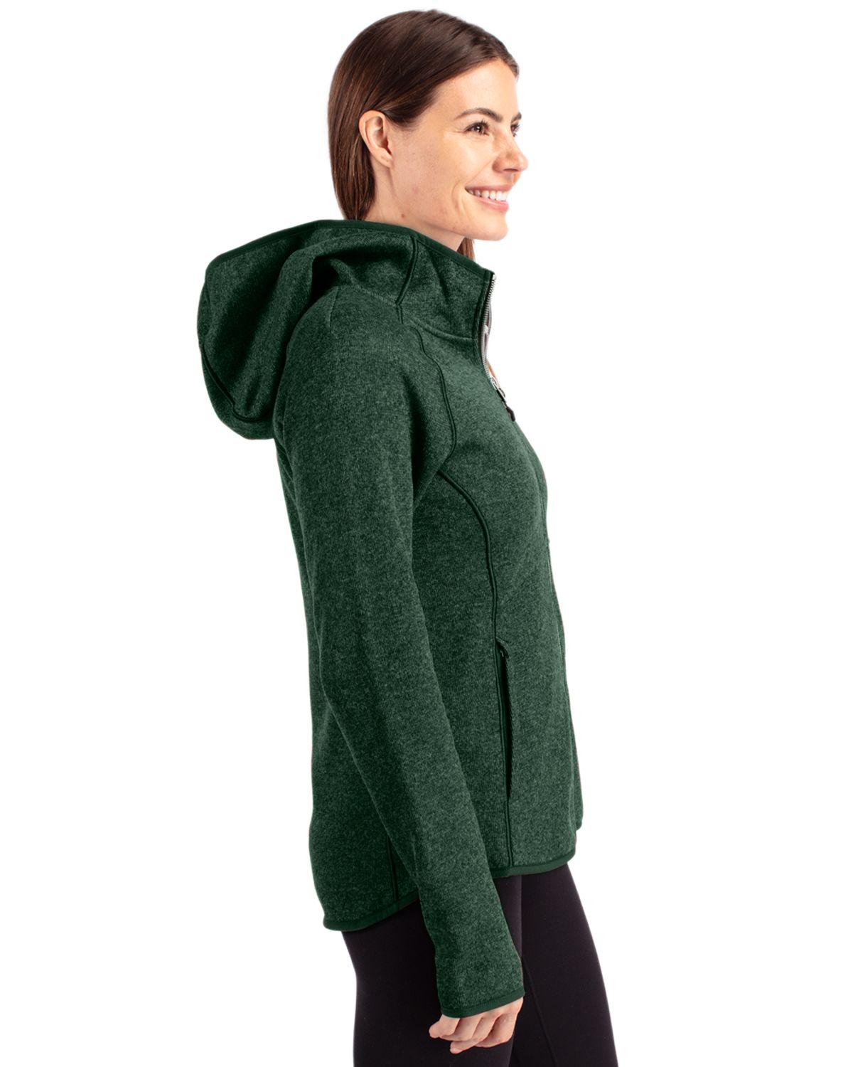 Cutter & Buck Mainsail Sweater-Knit Womens Full Zip Hooded Jacket 31