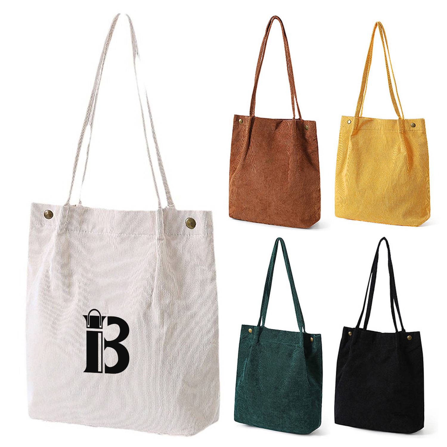 Stylish Corduroy Tote Bag, custom tote bag with logo imprint 4