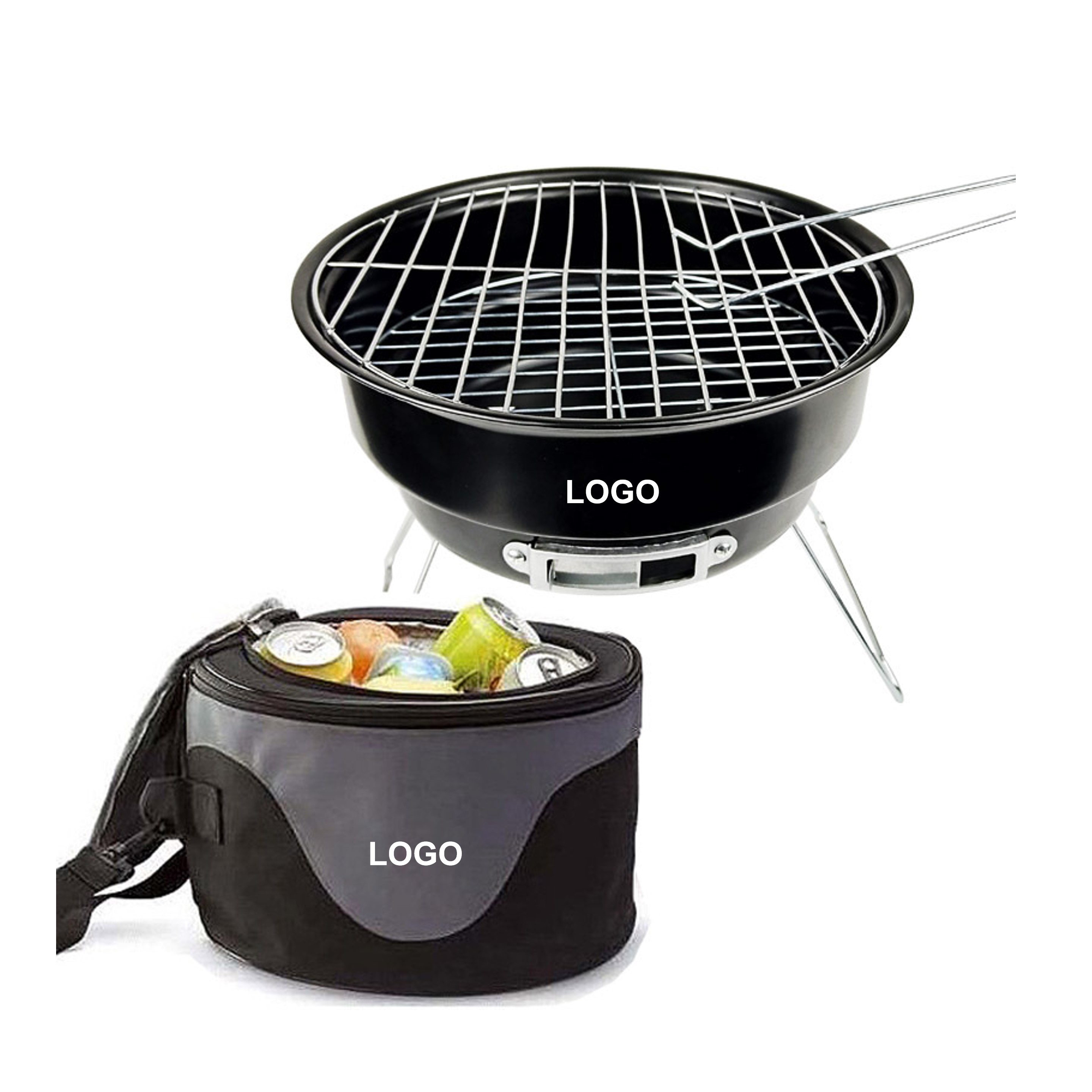 Mini Round Charcoal Grill wit Cooler Bag (direct import) 3