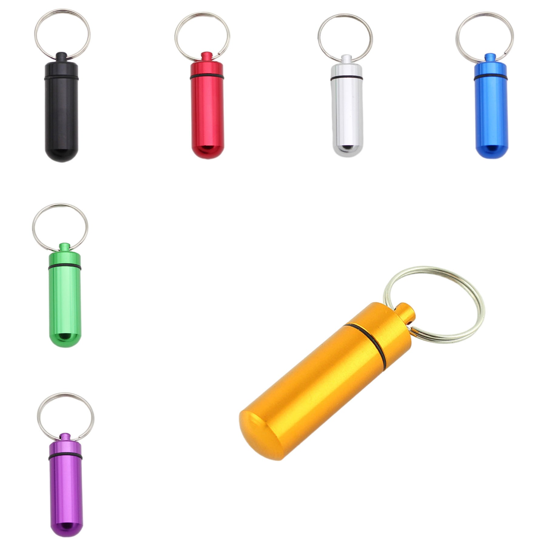 Mini Pill Bottle With Key Ring 2