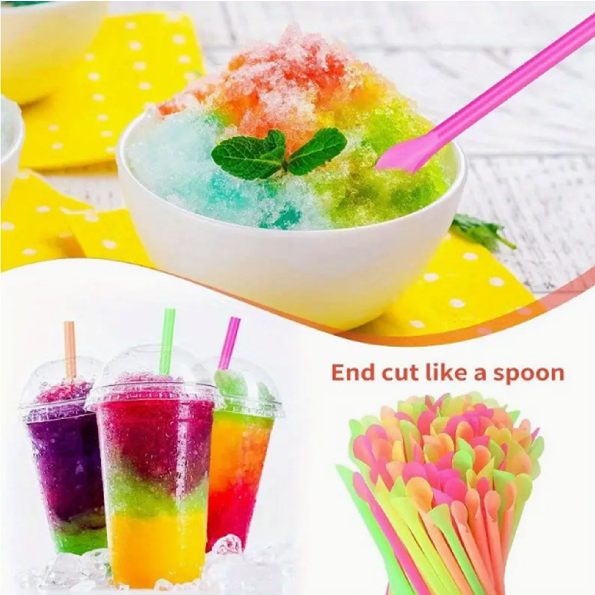 High-Quality Multi-Use Spoon Straws ?C 2.36??7.87", 100 Pcs 2