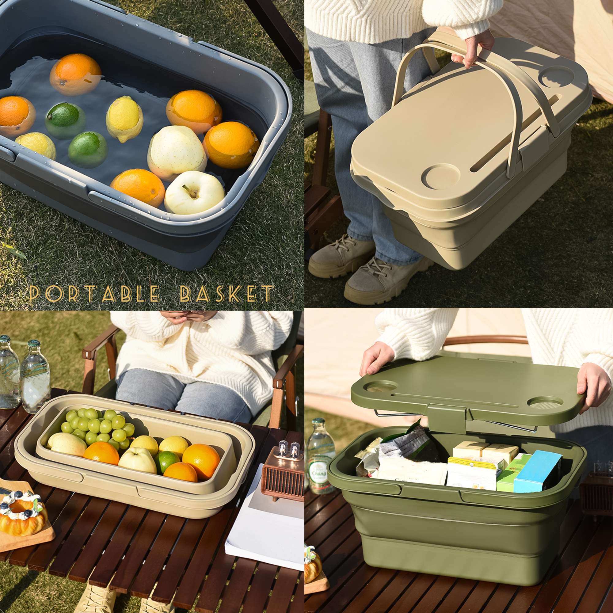 18L Collapsible Outdoor Camping Portable Picnic Basket 10