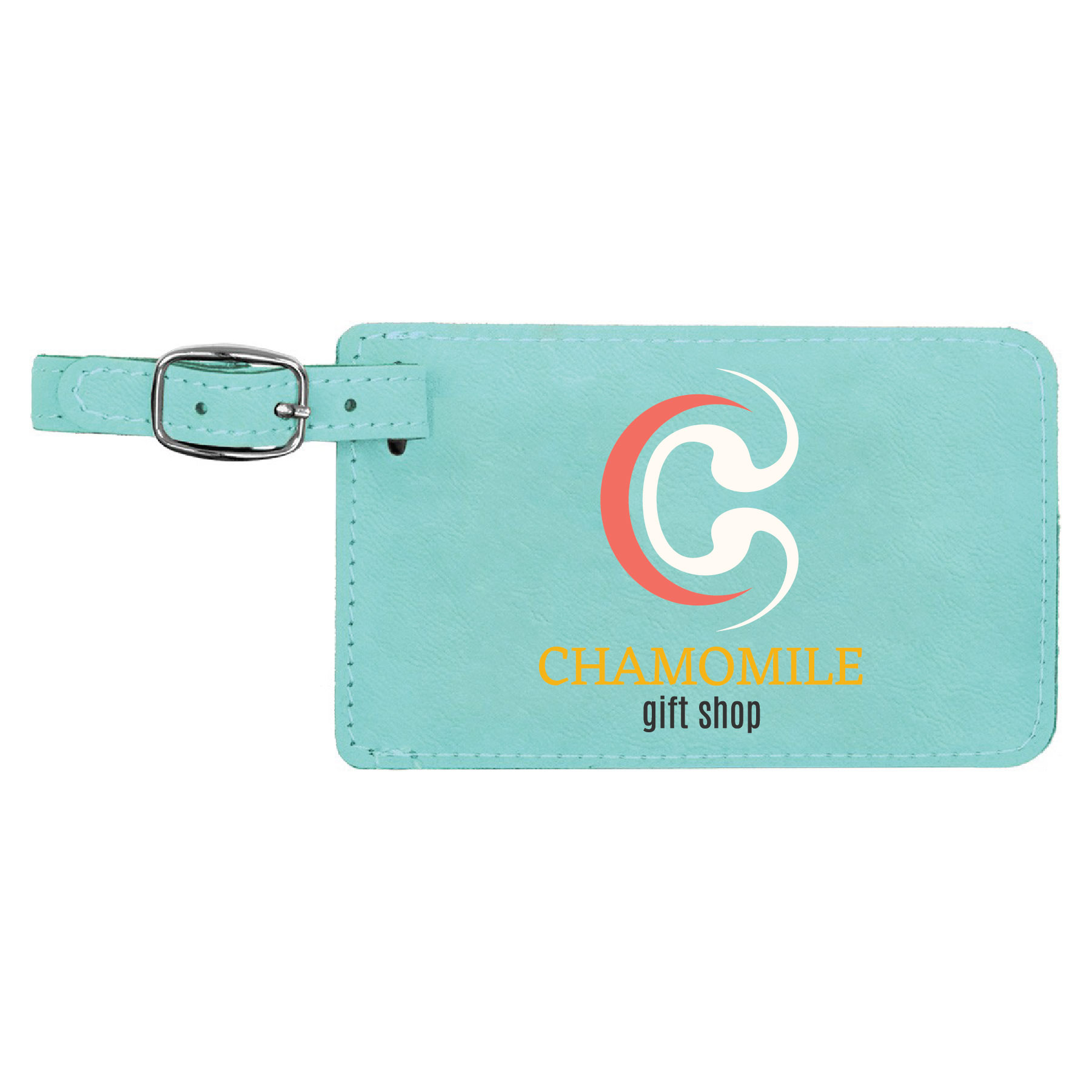 Teal Leatherette Luggage Tag