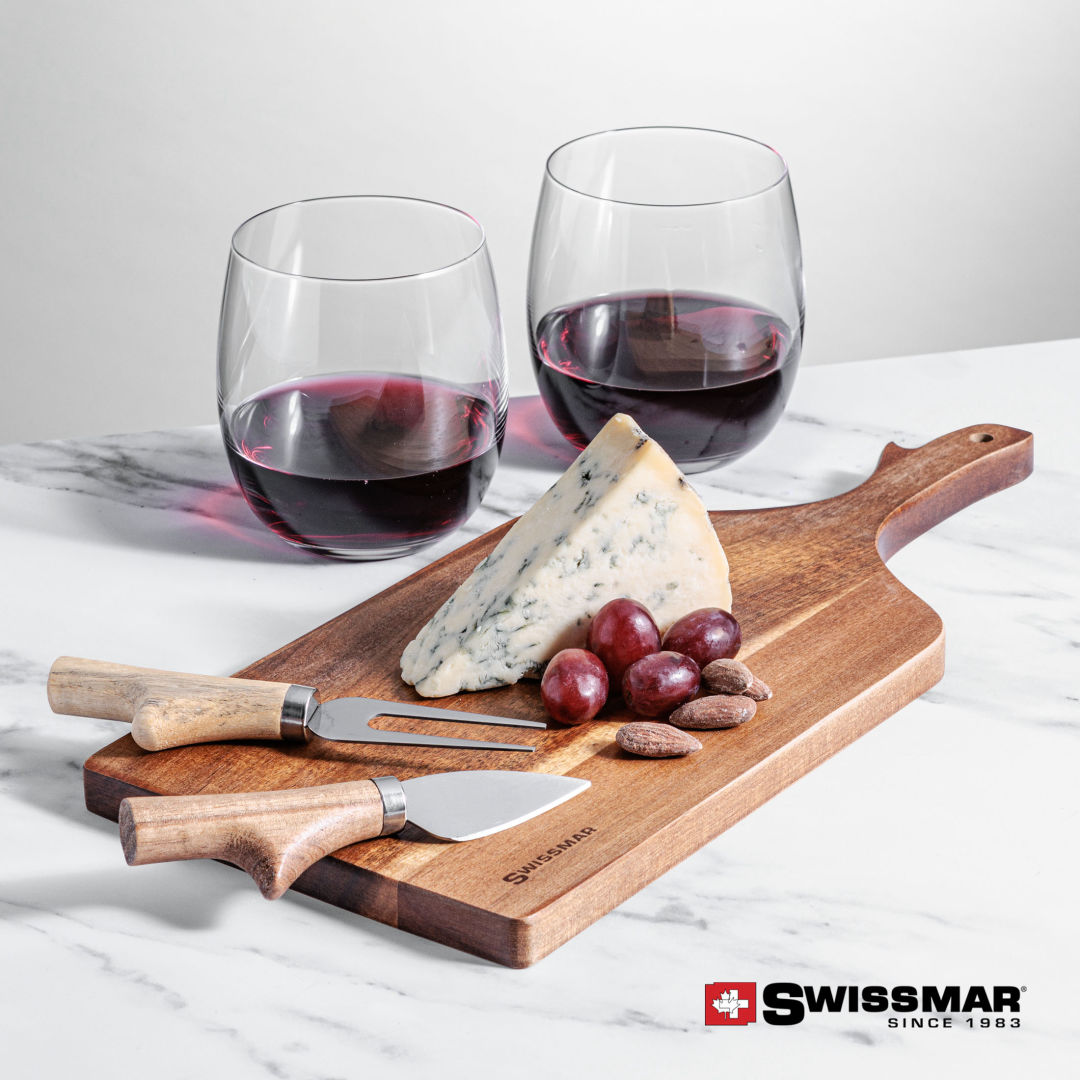 Swissmar® Paddle Board & 2 Zacata Stemless Wine 4