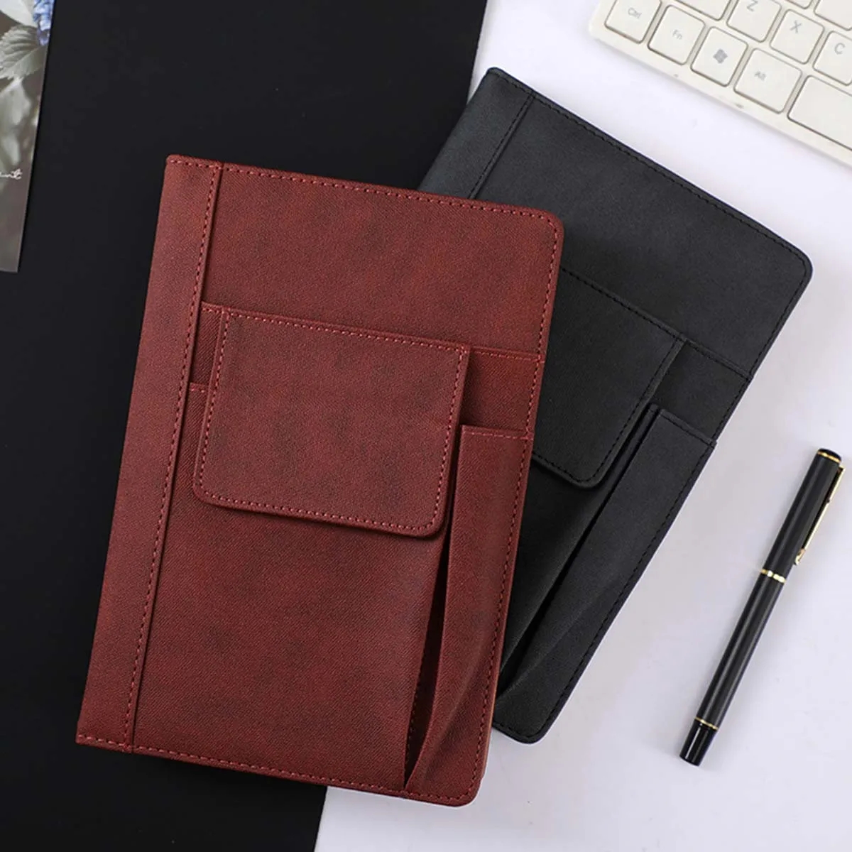 A5 Horizontal Line Hardcover Executive Notebooks w/ Pocket 3