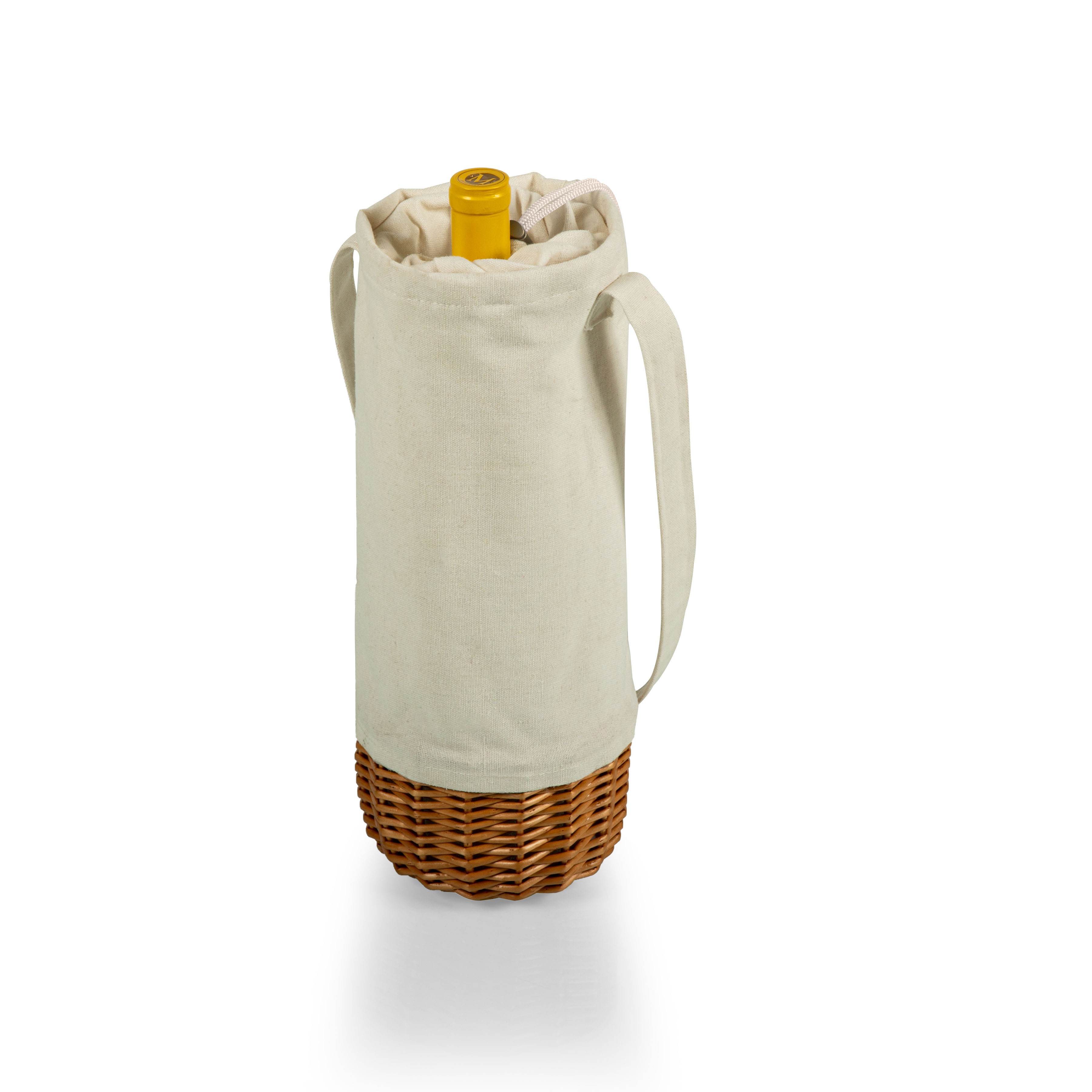 Malbec Insulated Canvas and Willow Wine Bottle Basket 1