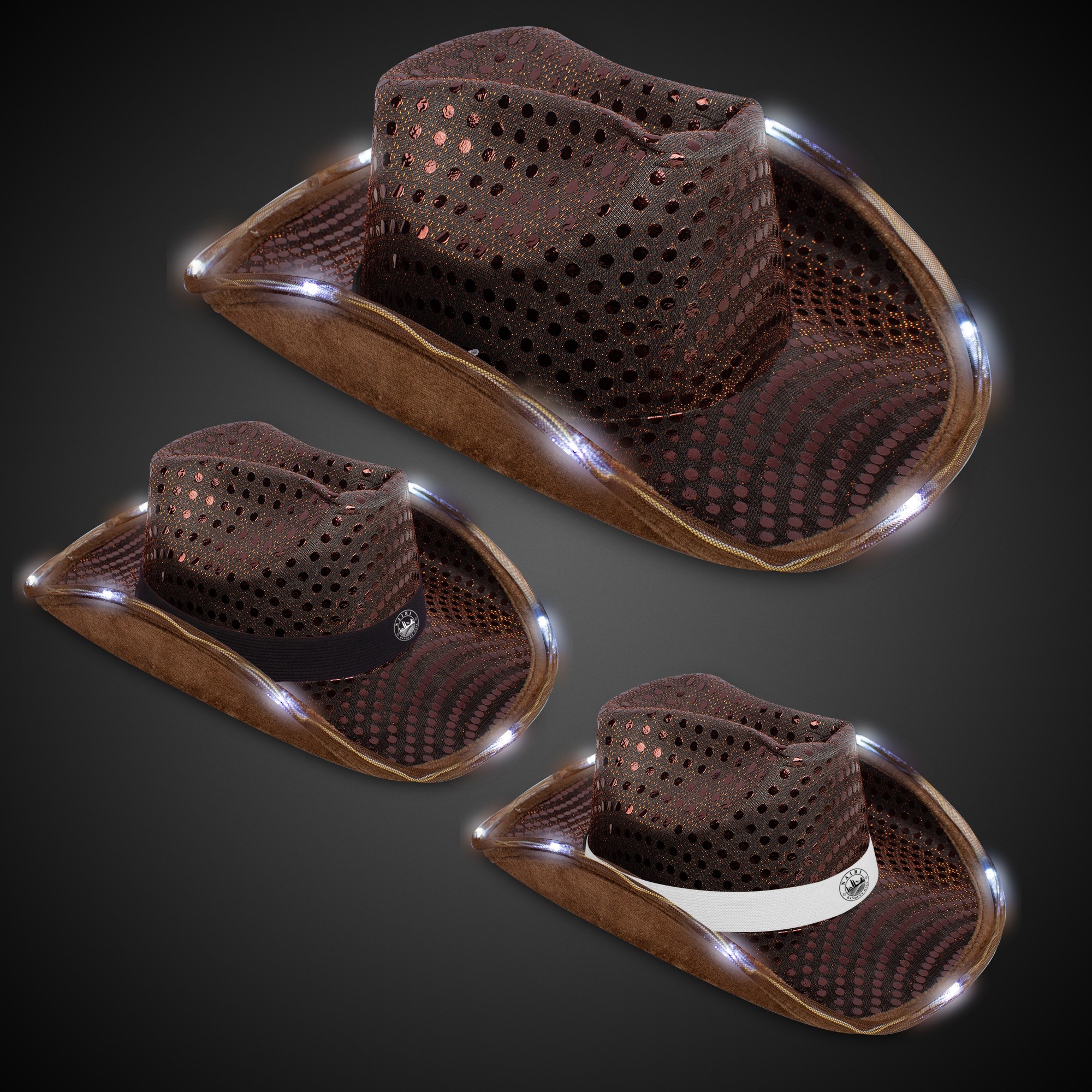 PURPLE SEQUIN LED COWBOY HAT(Blank)