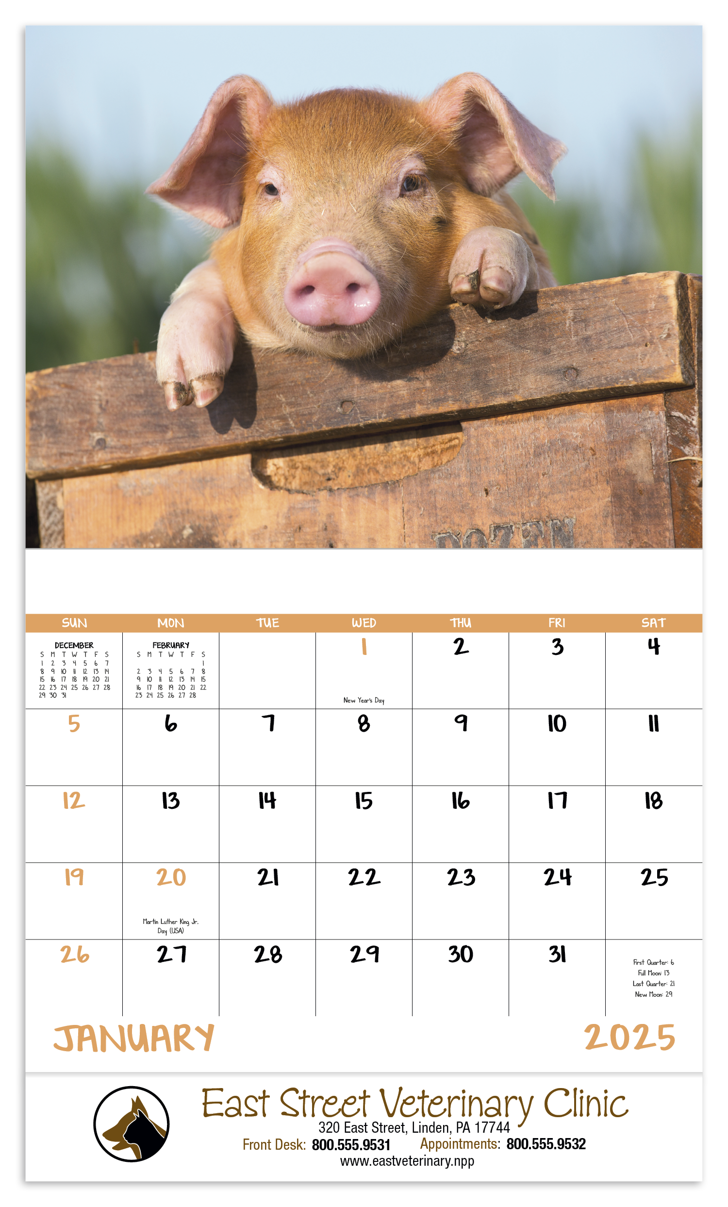 Good Value™ Baby Farm Animals - Stapled Calendar 35