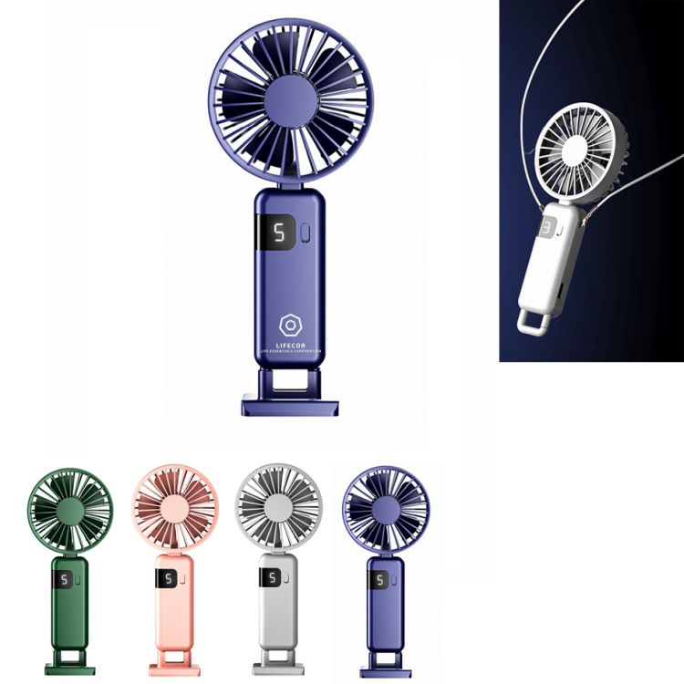 Portable Handheld Fan with Base and Carabiner 2