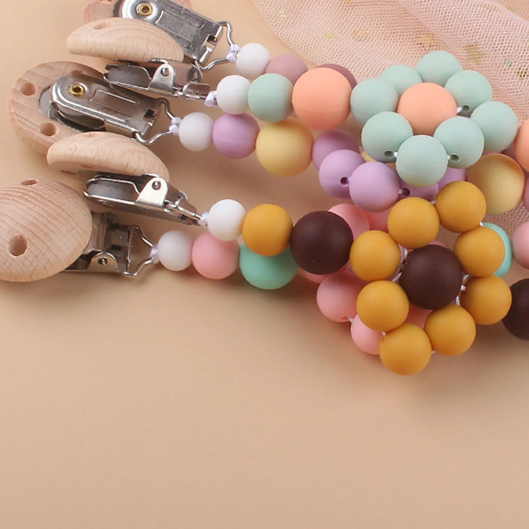 Baby Soothing Beech Pacifier Clip 7