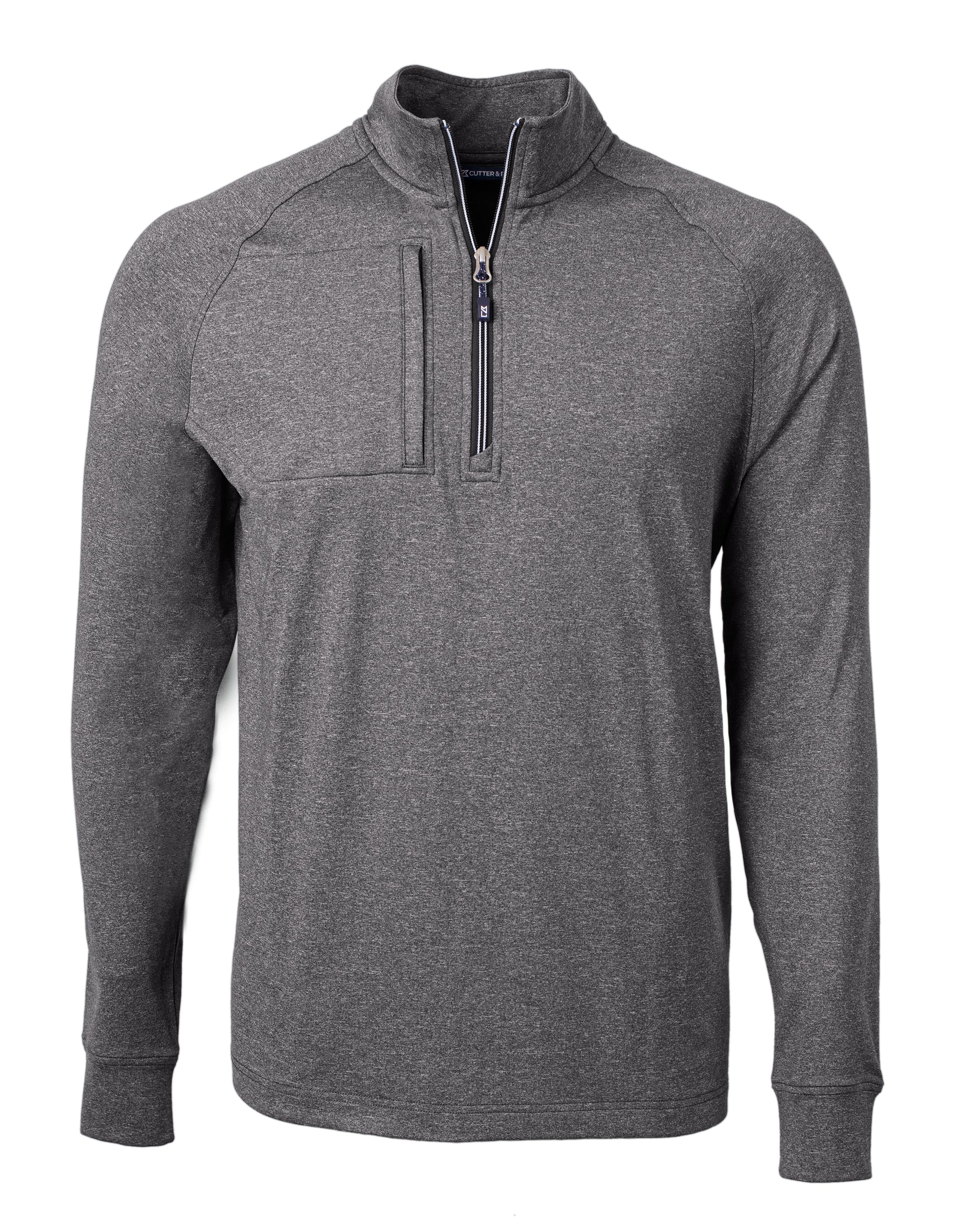 Cutter & Buck Adapt Recycled Soft Knit Stretch Mens Big & Tall Heathered Quarter Zip Pullover Big & Tall 34
