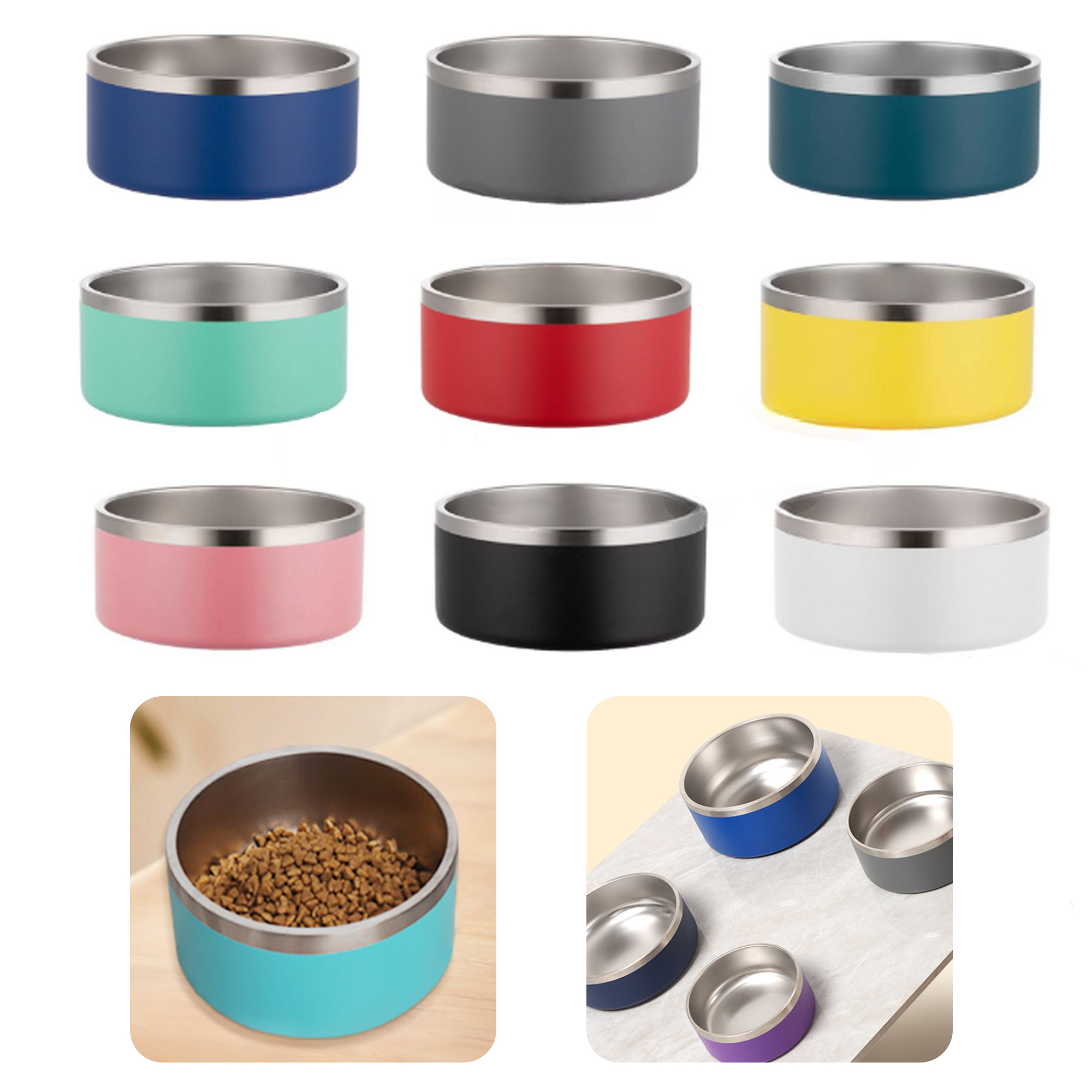 MOQ 50 PCS Durable 42 OZ Stainless Steel Pet Dog Bowl 3