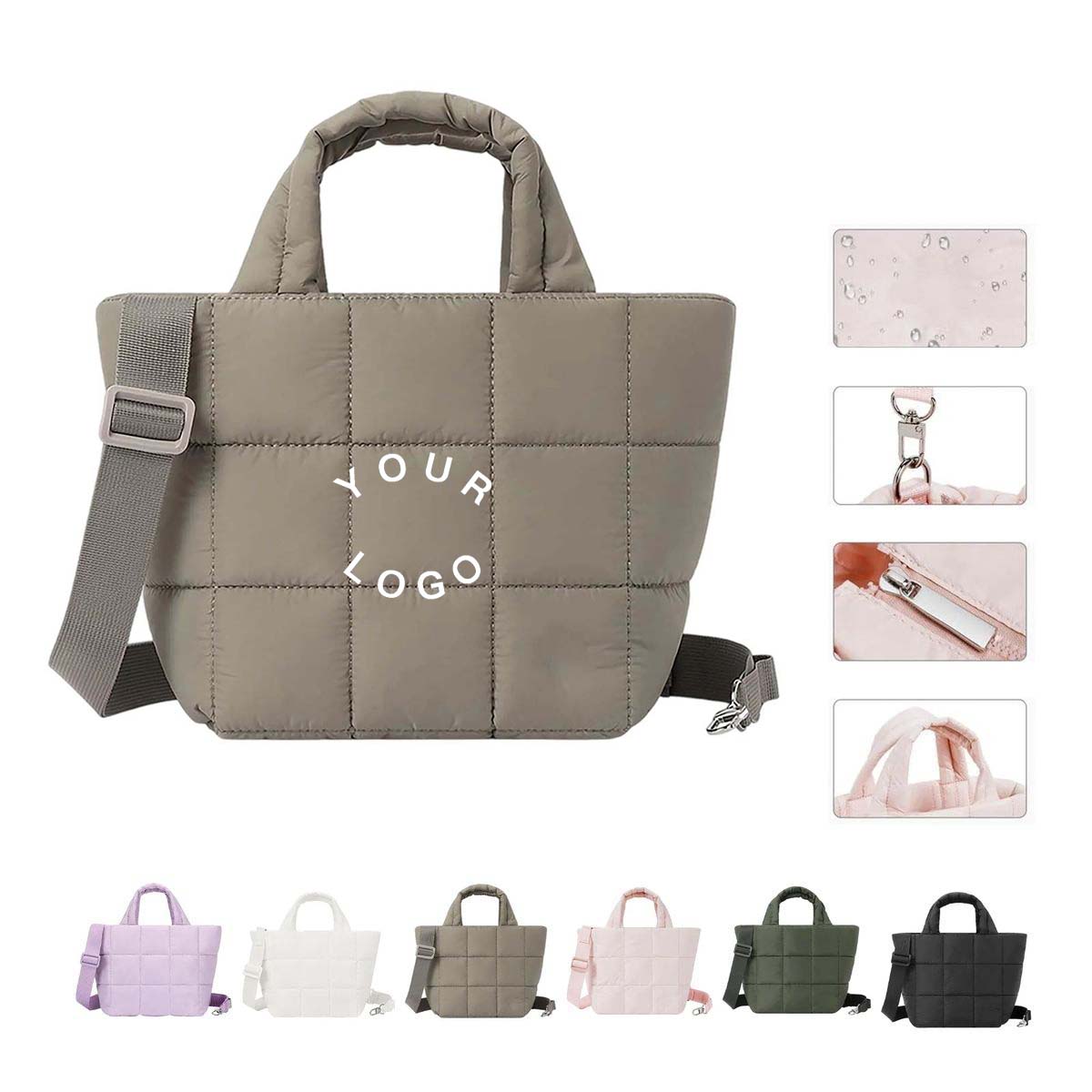 Fluffy Quilted Casual Shoulder Bag with Soft Nylon 13