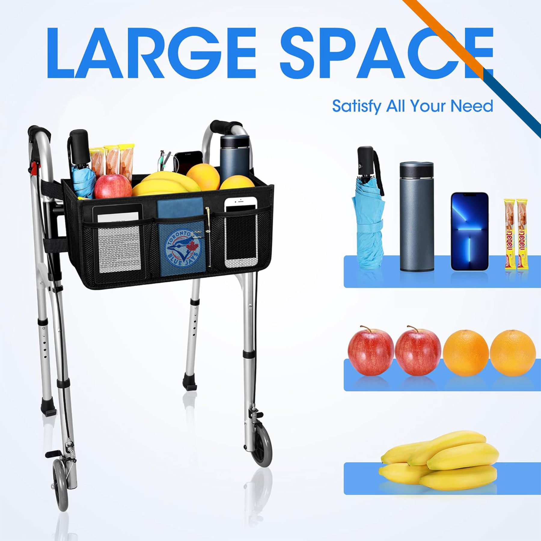 Rosie Foldable Walker Basket Bag 2