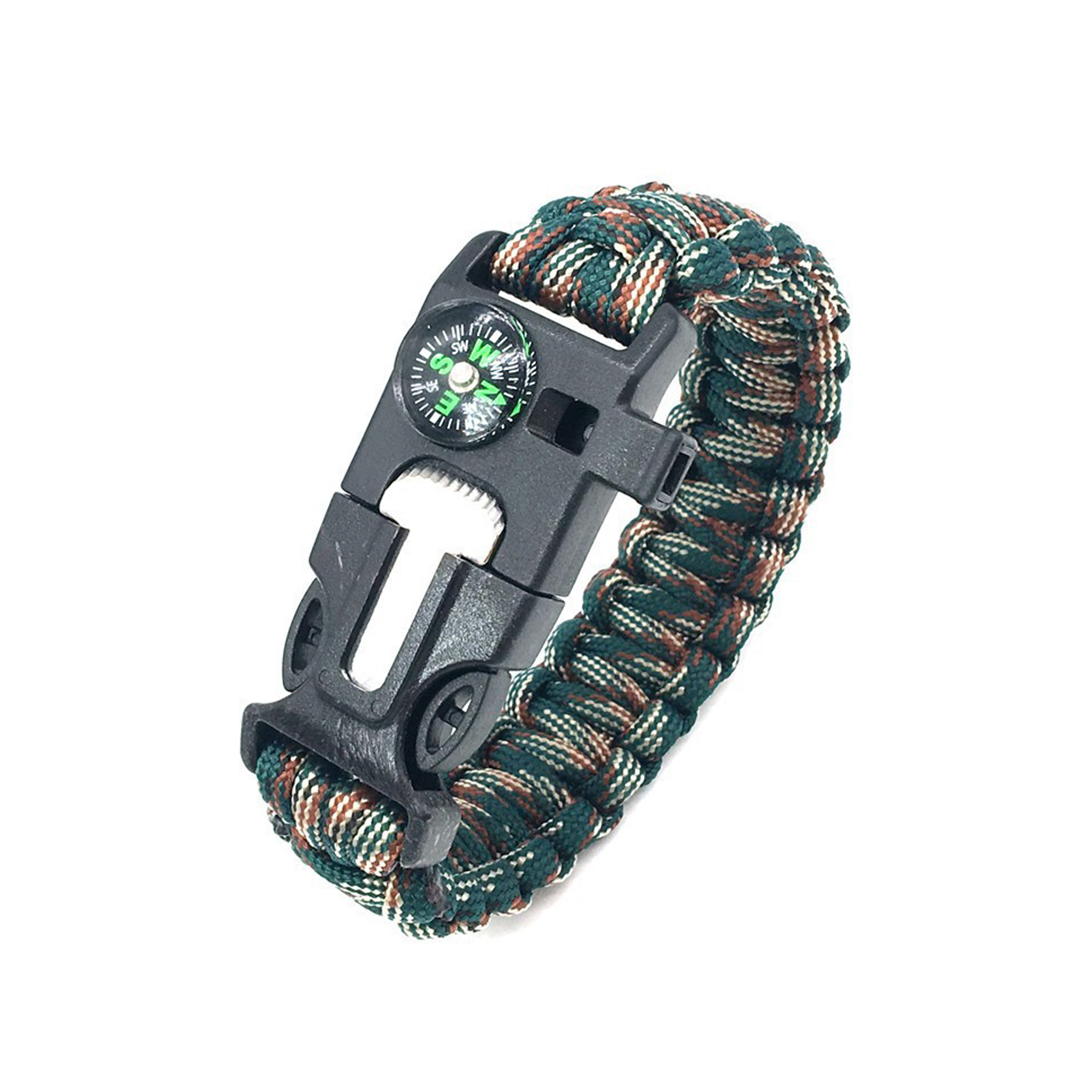 Paracord Survival Bracelet With Flint Igniter And Compass 10" 5