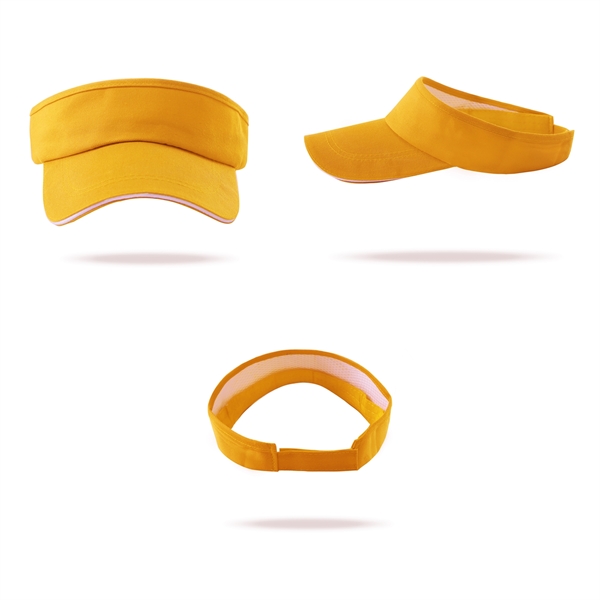 Stock Solid Color Cotton Twill Sandwich Visor 11