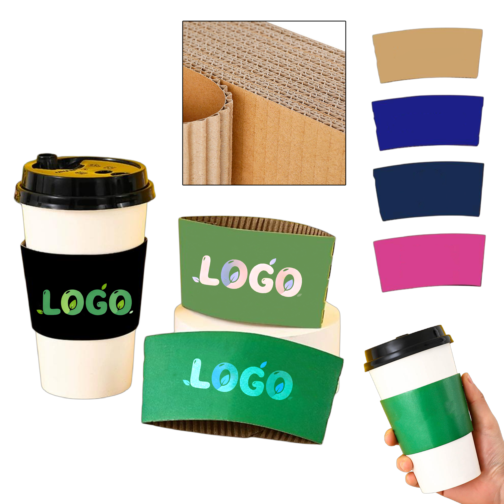 Disposable Heat-Resistant Coffee Cup Sleeve 2