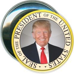 Trump, Presidental Seal Yellow, Political Button