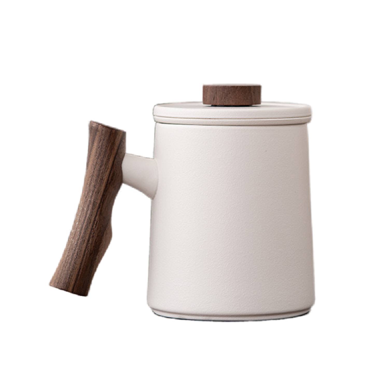 Ceramic Mug Customized with Walnut Handle Lid 4